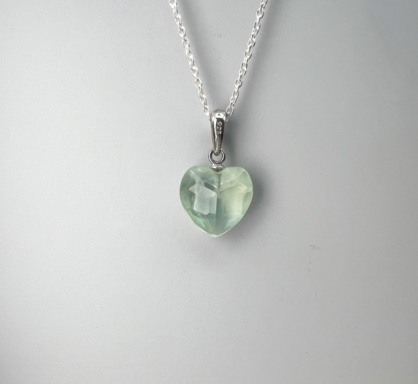 Prehnit 925 Silber Kette, Anhänger
