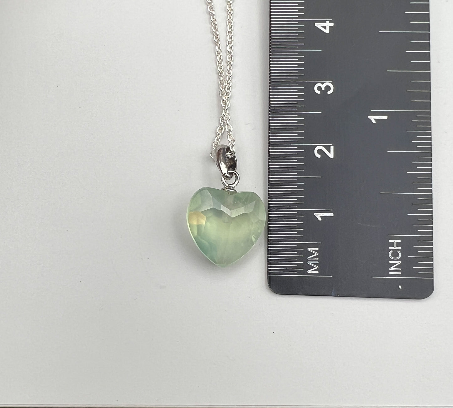 Prehnit 925 Silber Kette, Anhänger