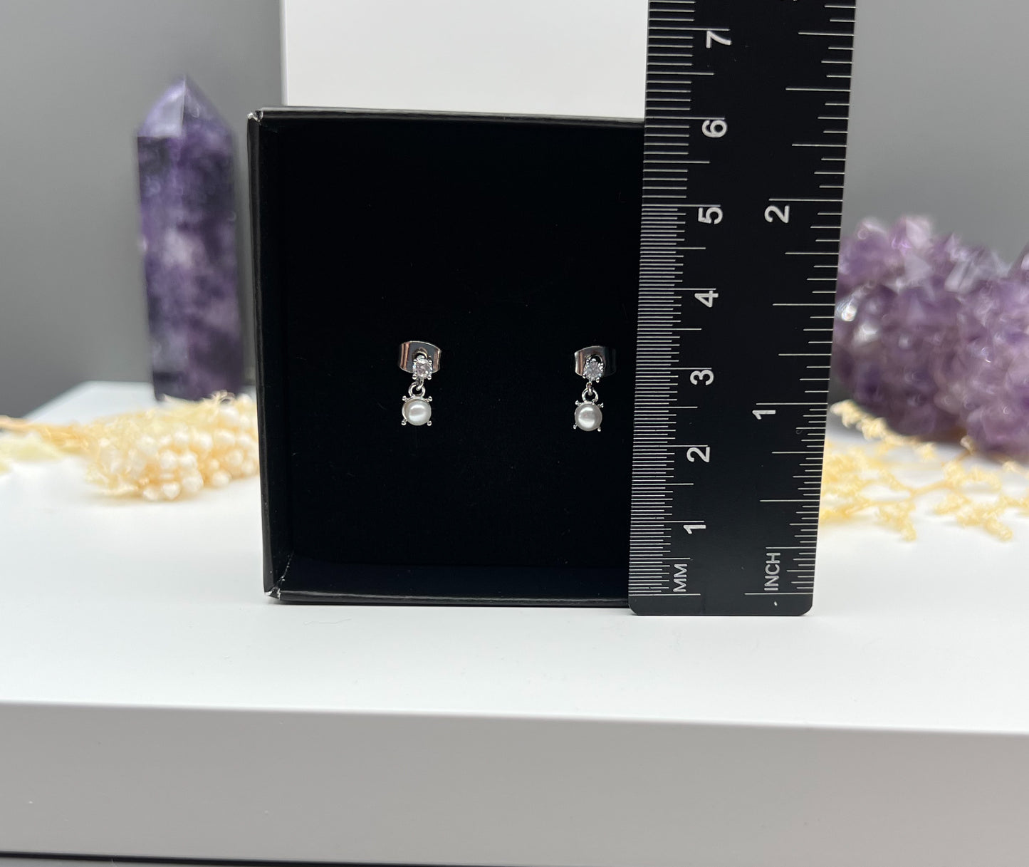 Zirkonia Ohrringe mit Perlen