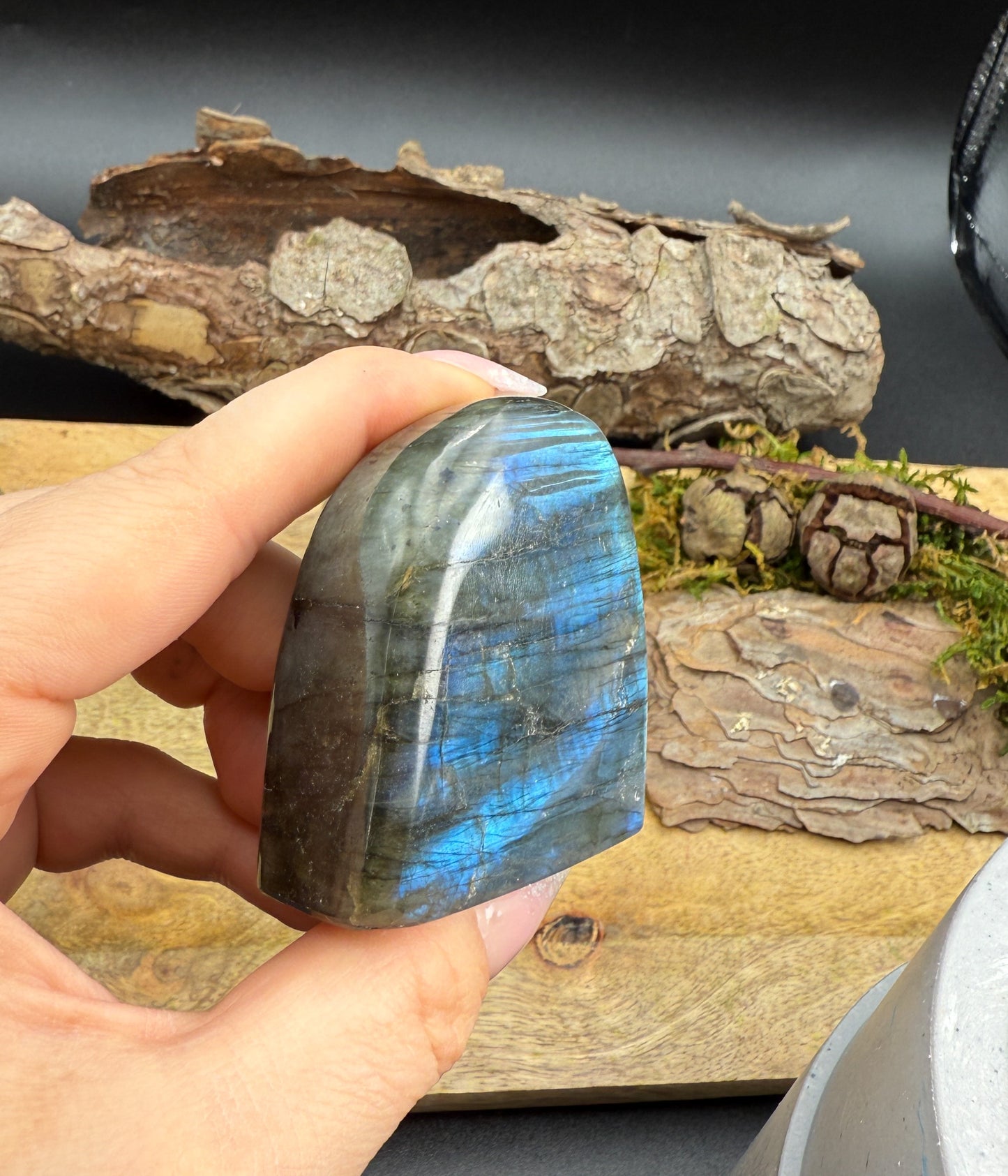 Labradorit Freeform Flash Blau, Gold, Grün