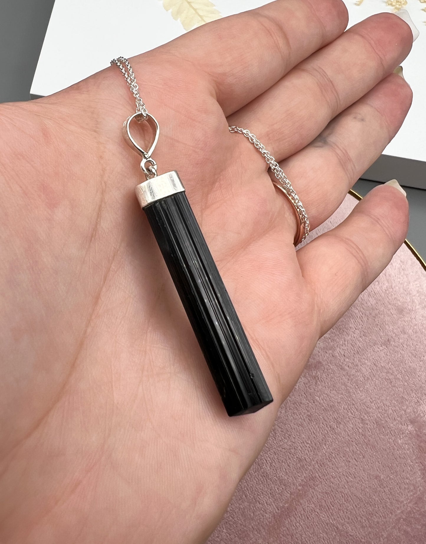 Turmalin 925 Silber | AA-Qualität | Schörl Kette, Anhänger