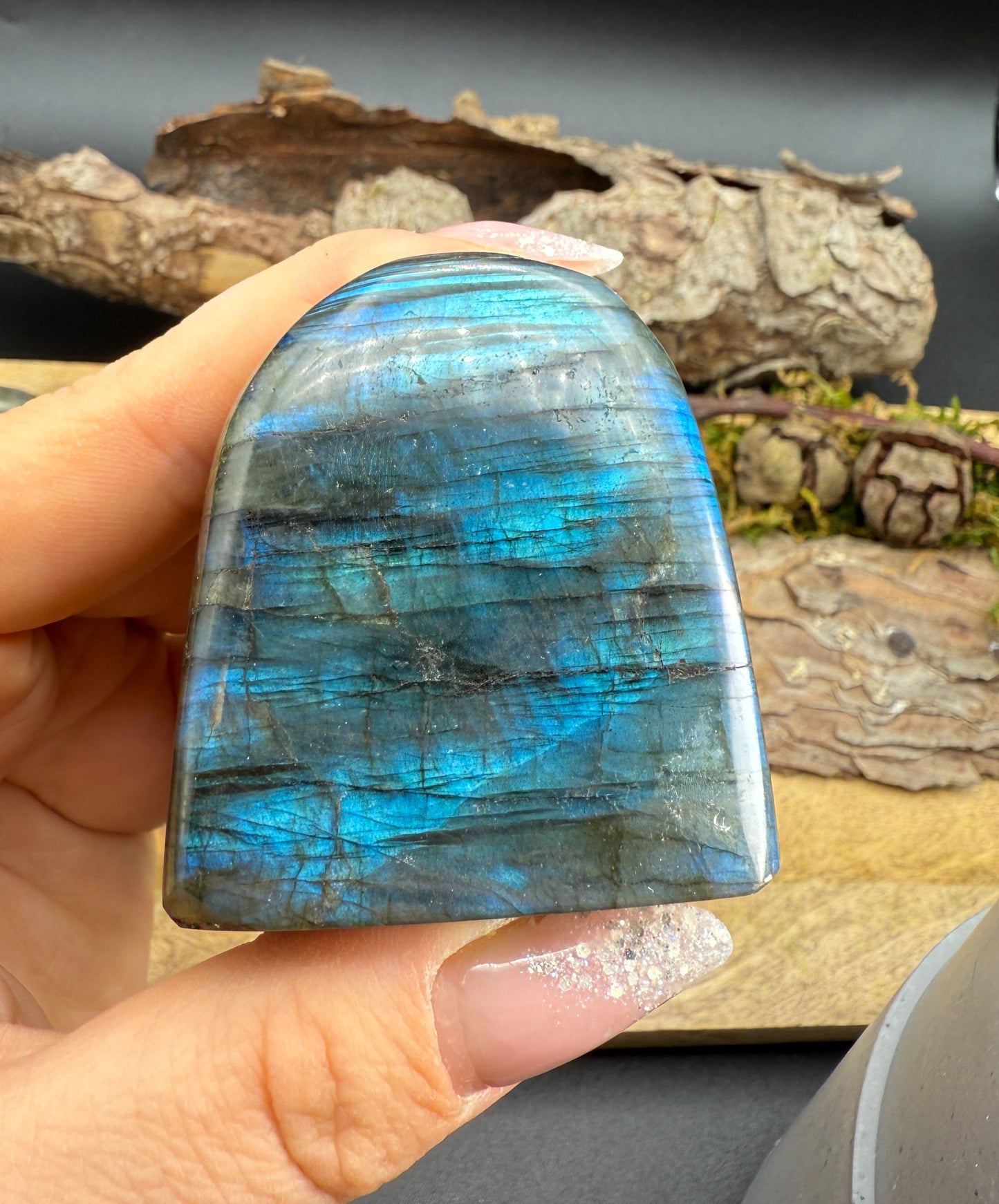 Labradorit Freeform Flash Blau, Gold, Grün