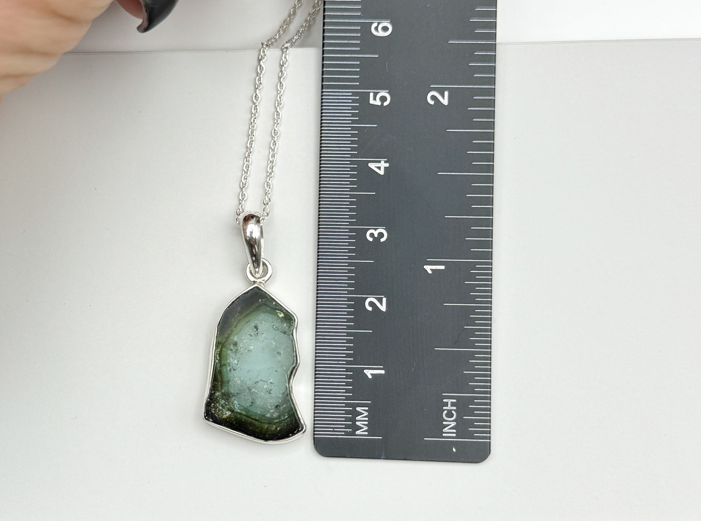 Grüner Turmalin 925 Silber Kette
