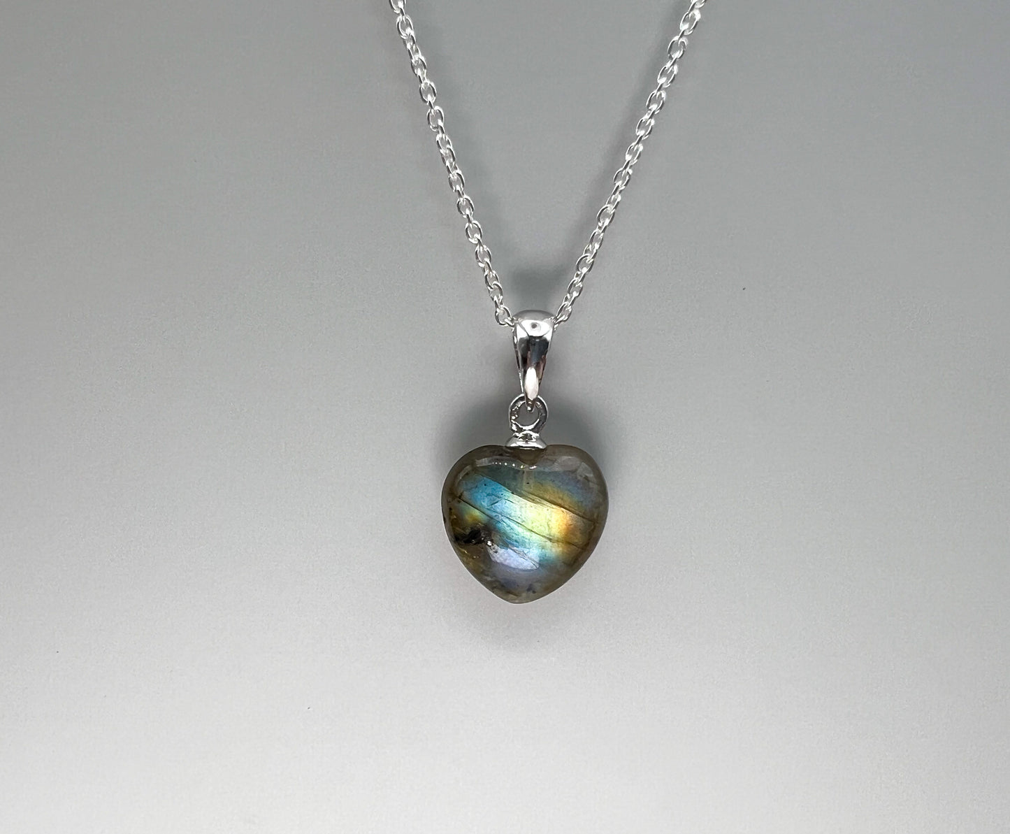 Labradorit Kette 925 Silber Anhänger