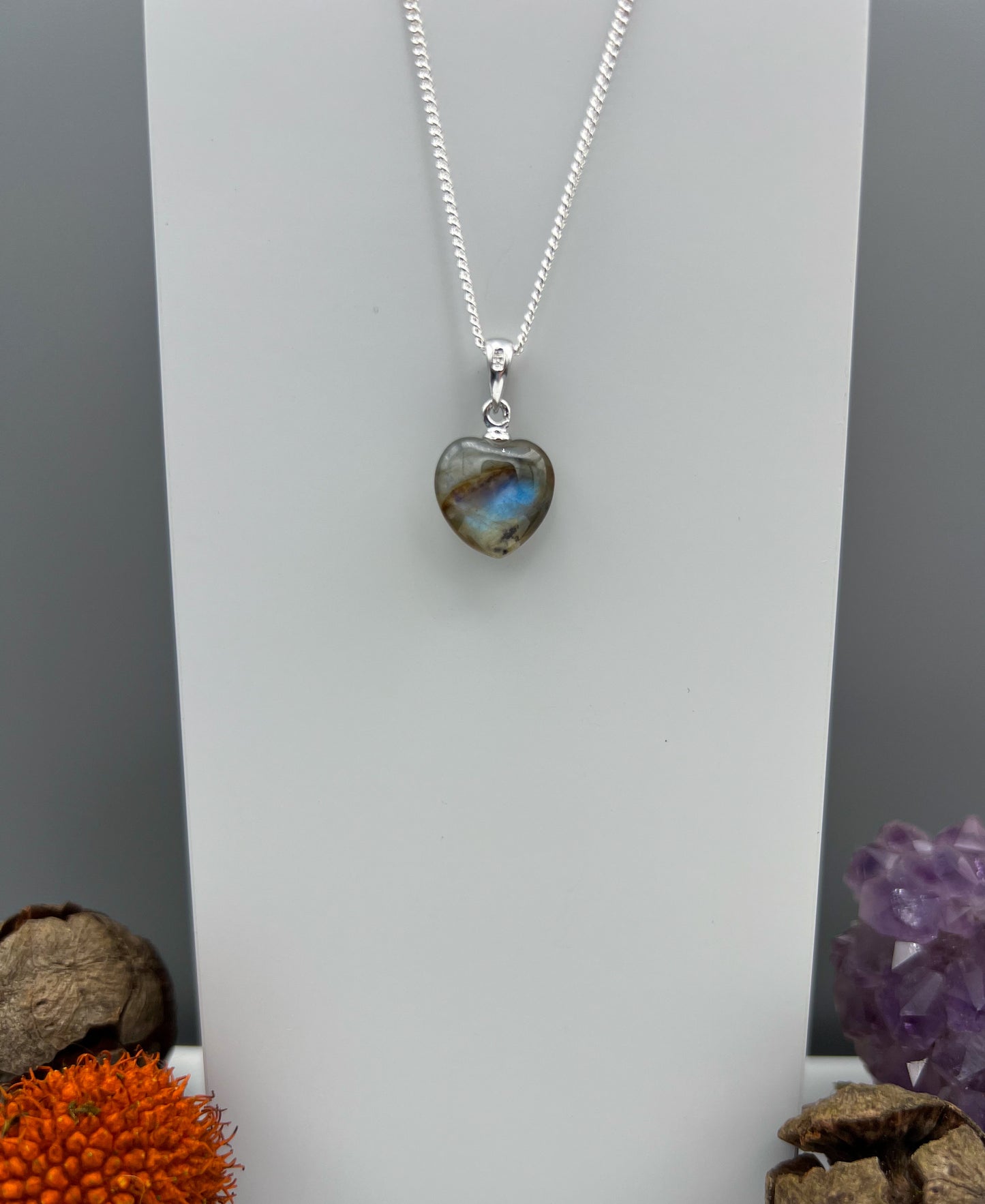 Labradorit Kette 925 Silber Anhänger