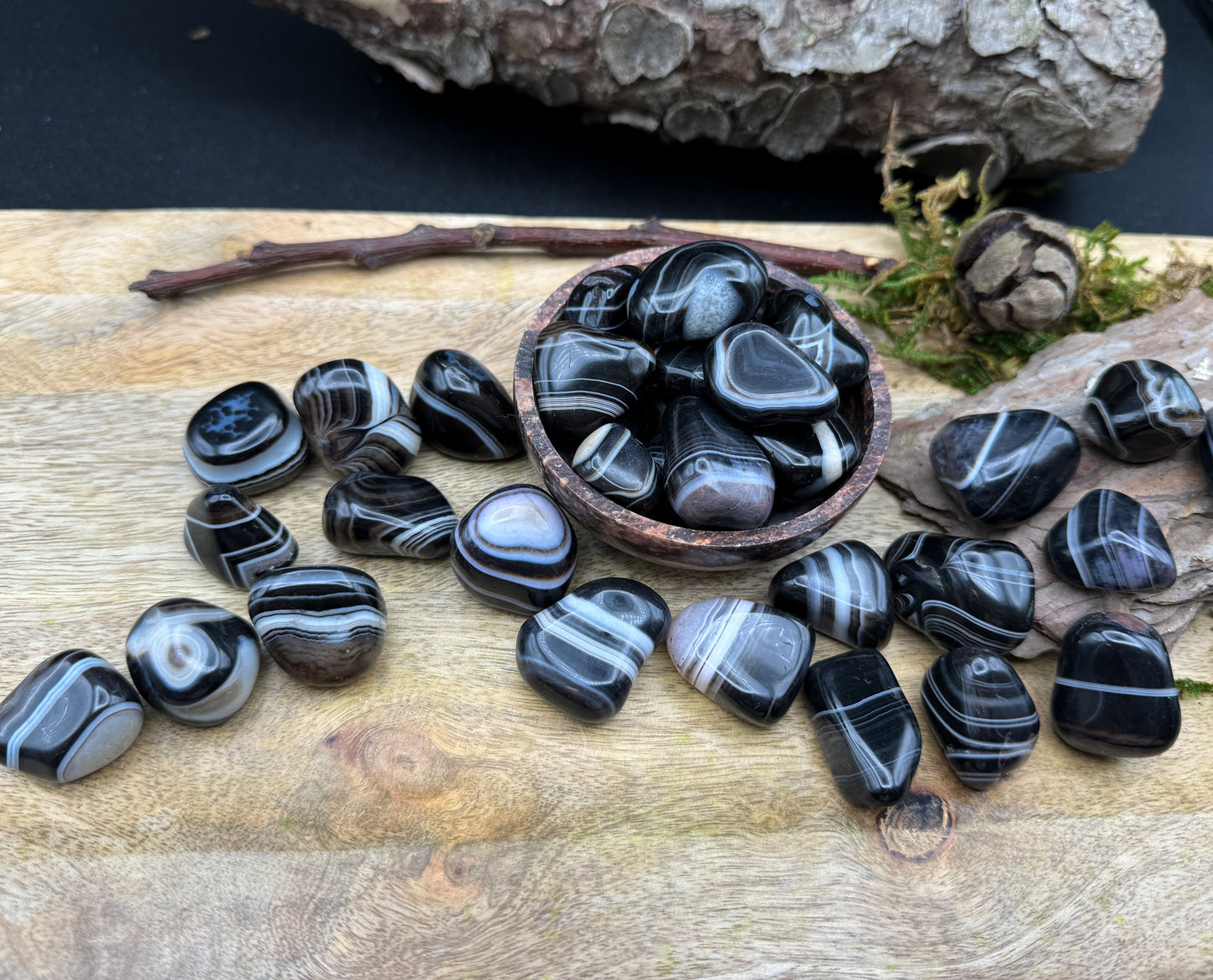Schwarzer Achat Trommelsteine