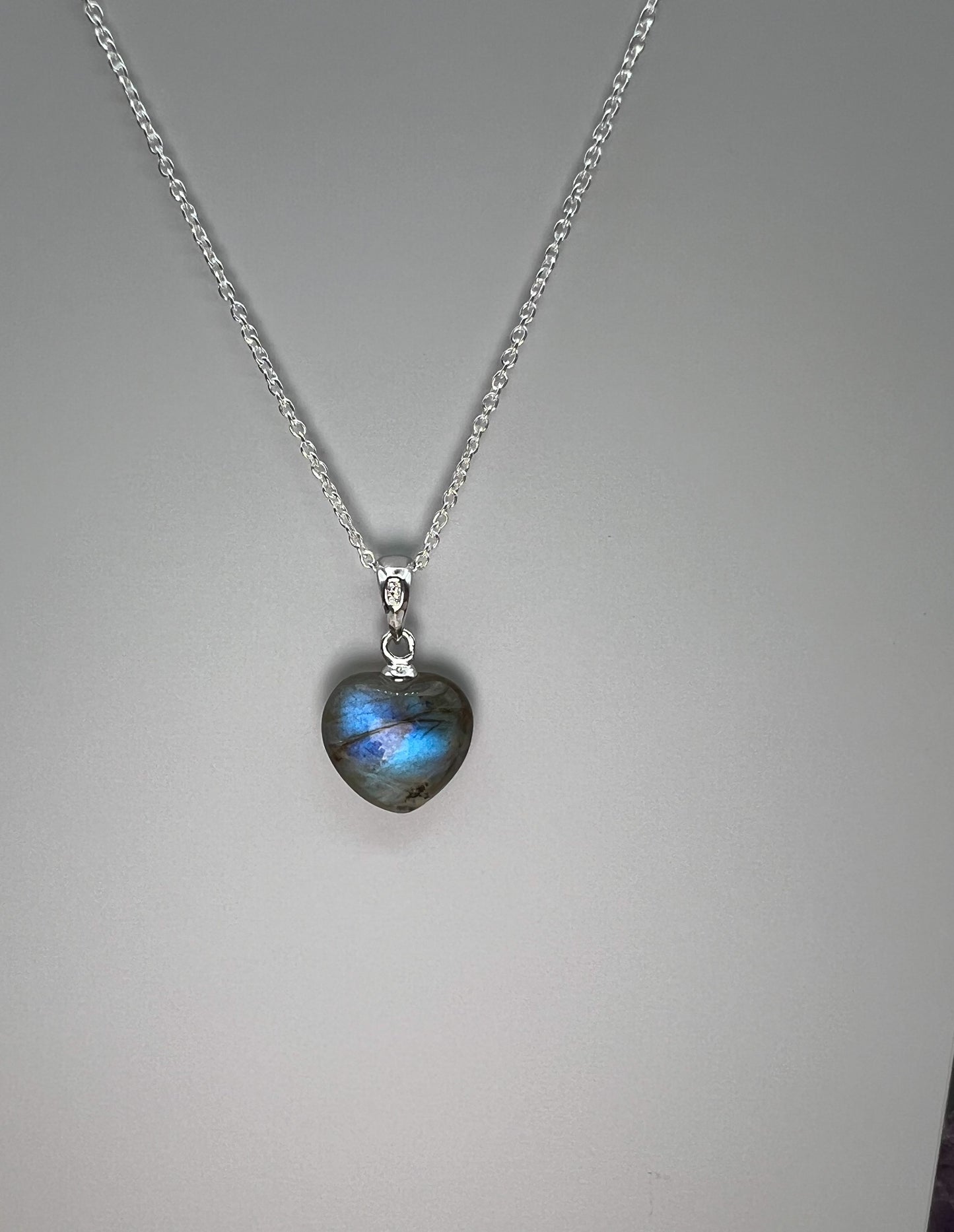 Labradorit Kette 925 Silber Anhänger