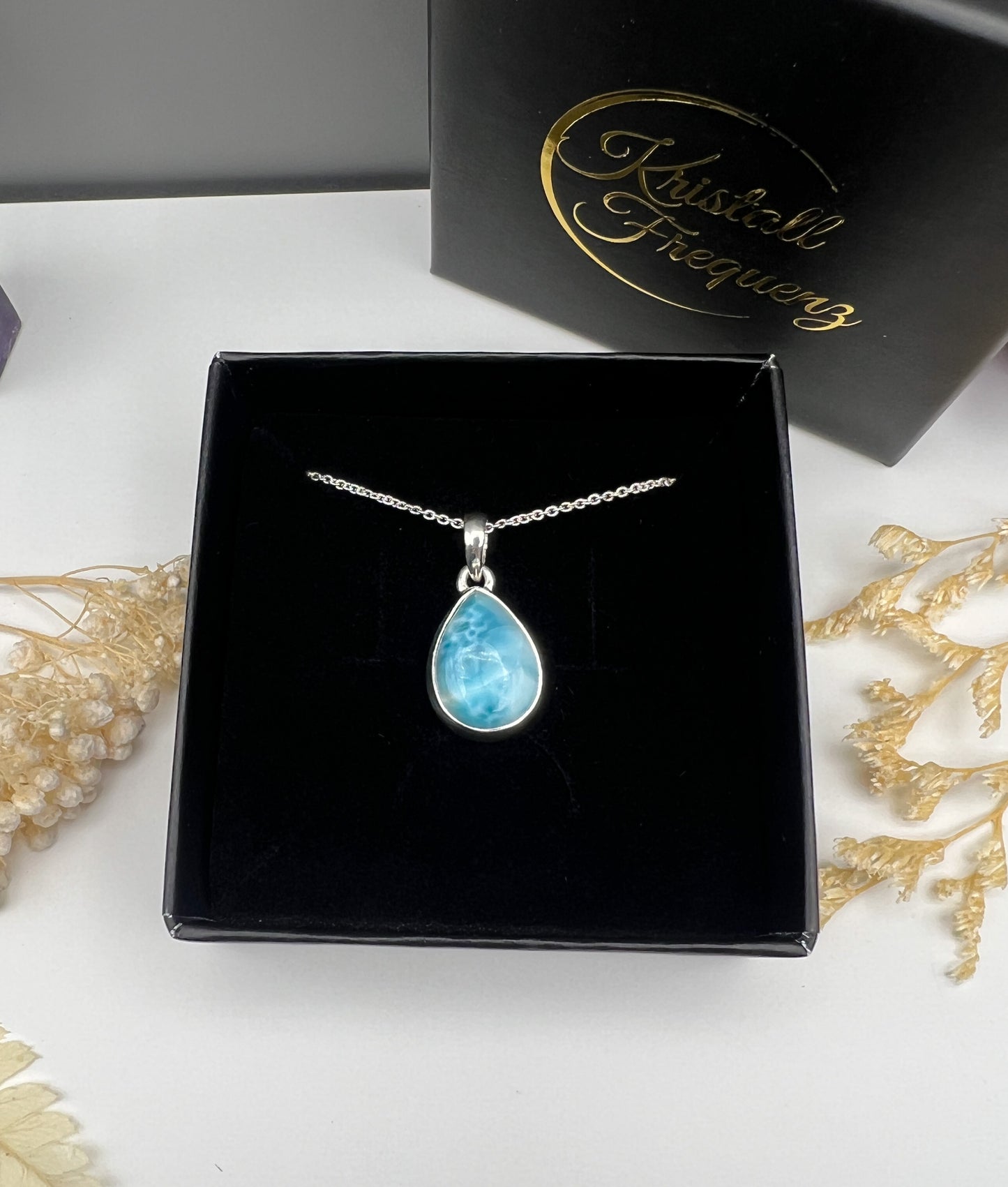 Larimar 925 Silber Kette, Anhänger
