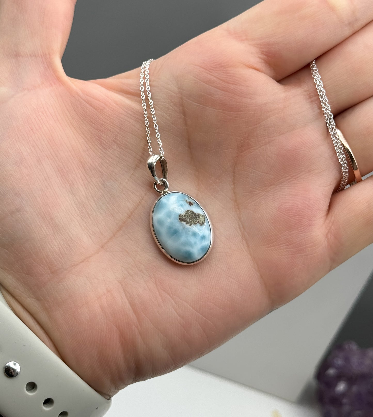 Larimar 925 Silber Kette
