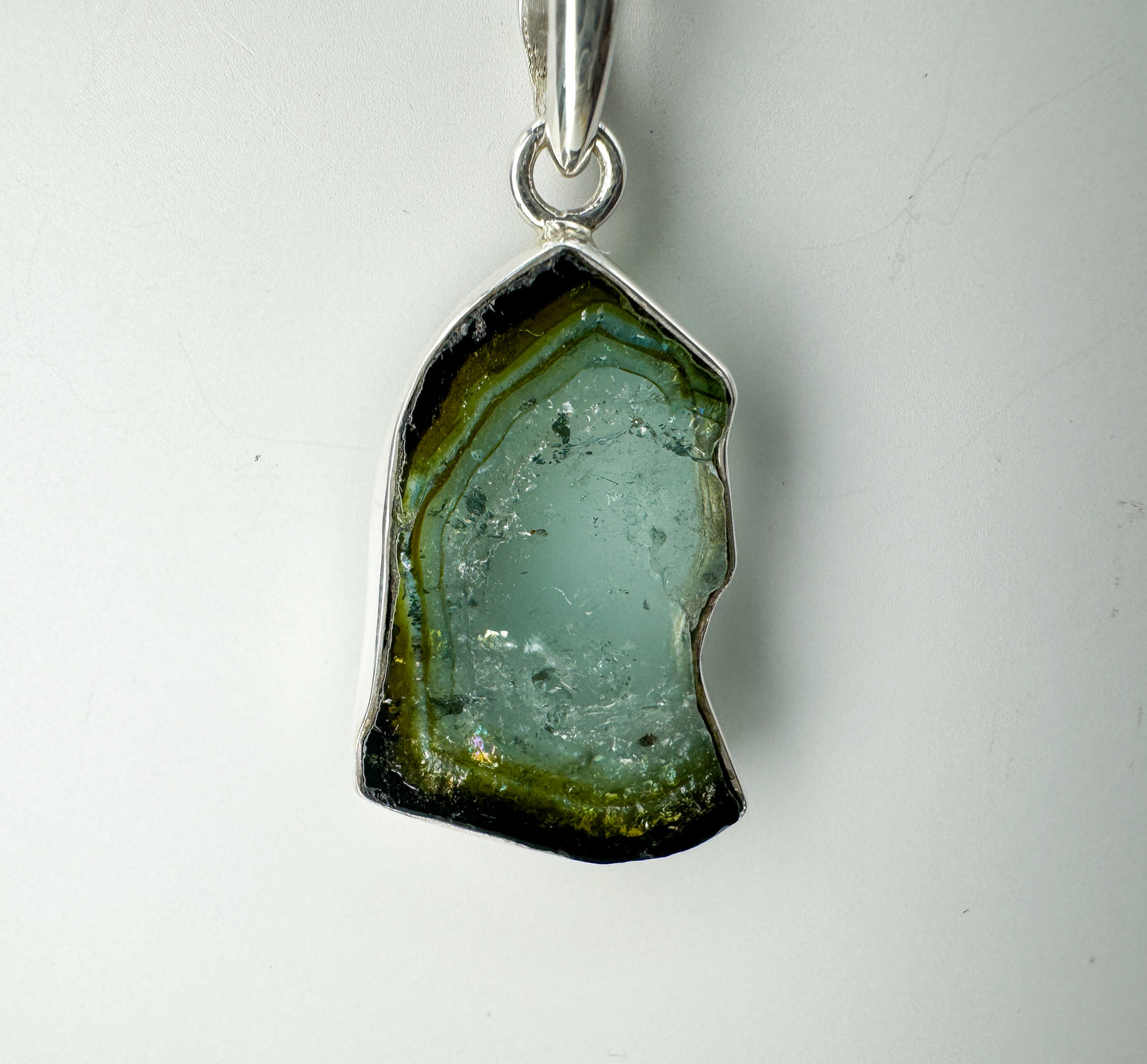 Grüner Turmalin 925 Silber Kette