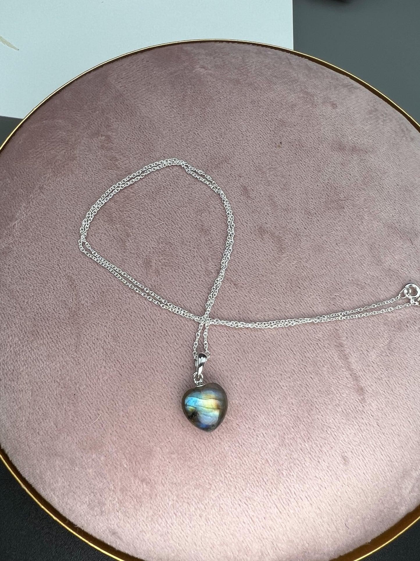 Labradorit Kette 925 Silber Anhänger