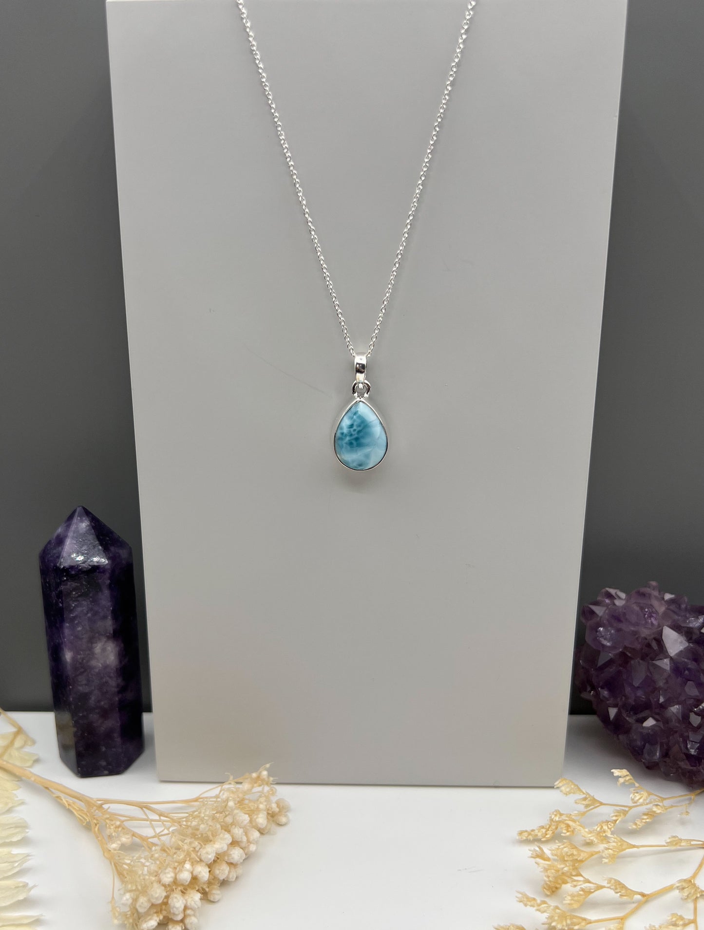 Larimar 925 Silber Kette, Anhänger