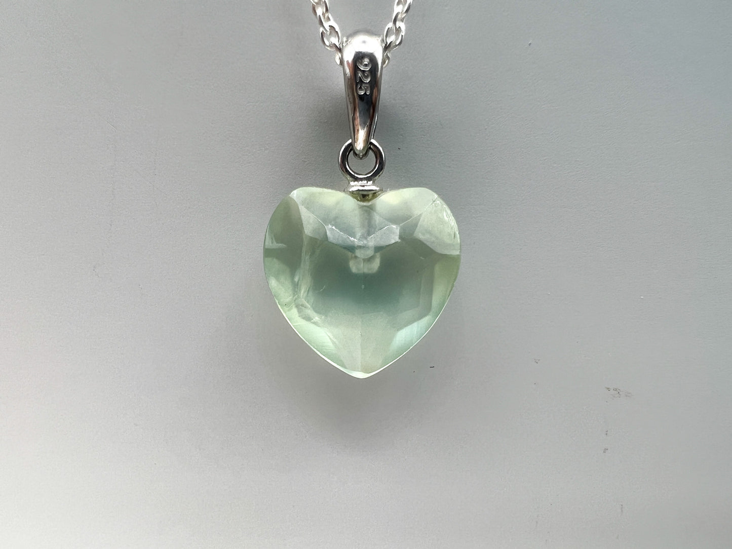 Prehnit 925 Silber Kette, Anhänger