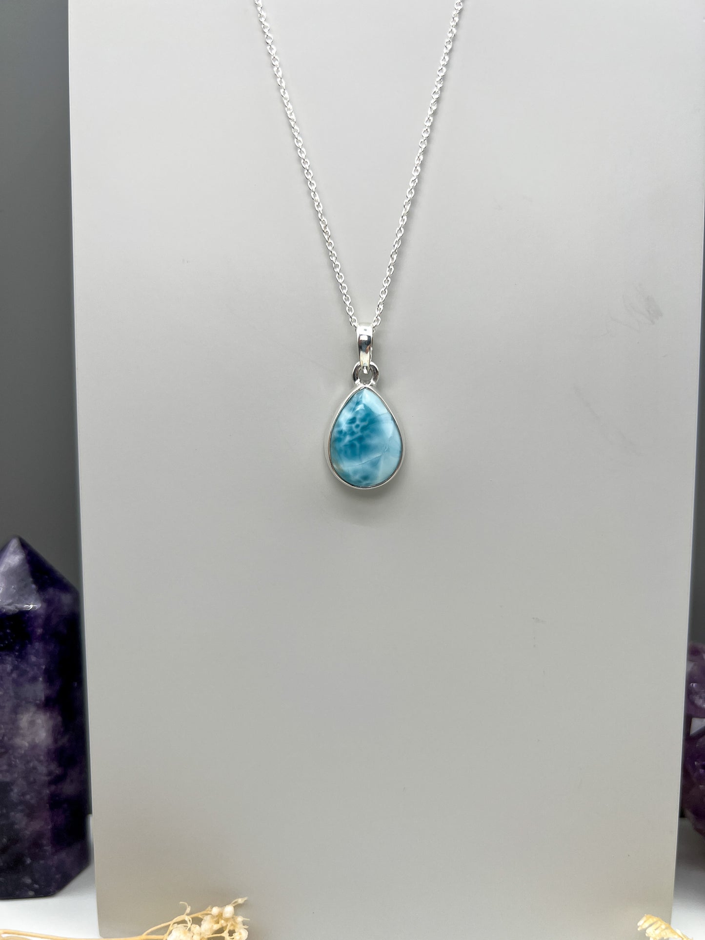 Larimar 925 Silber Kette, Anhänger