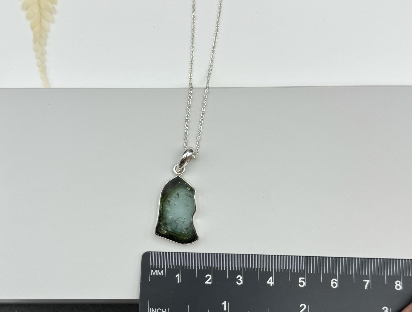 Grüner Turmalin 925 Silber Kette