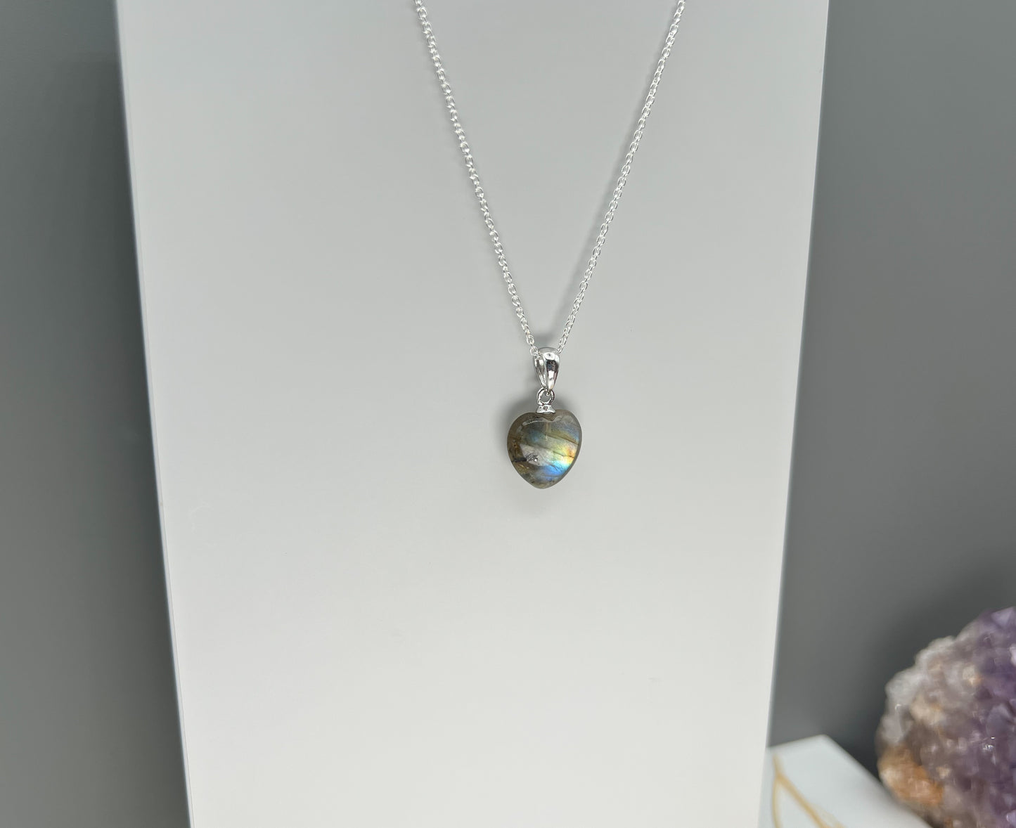 Labradorit Kette 925 Silber Anhänger