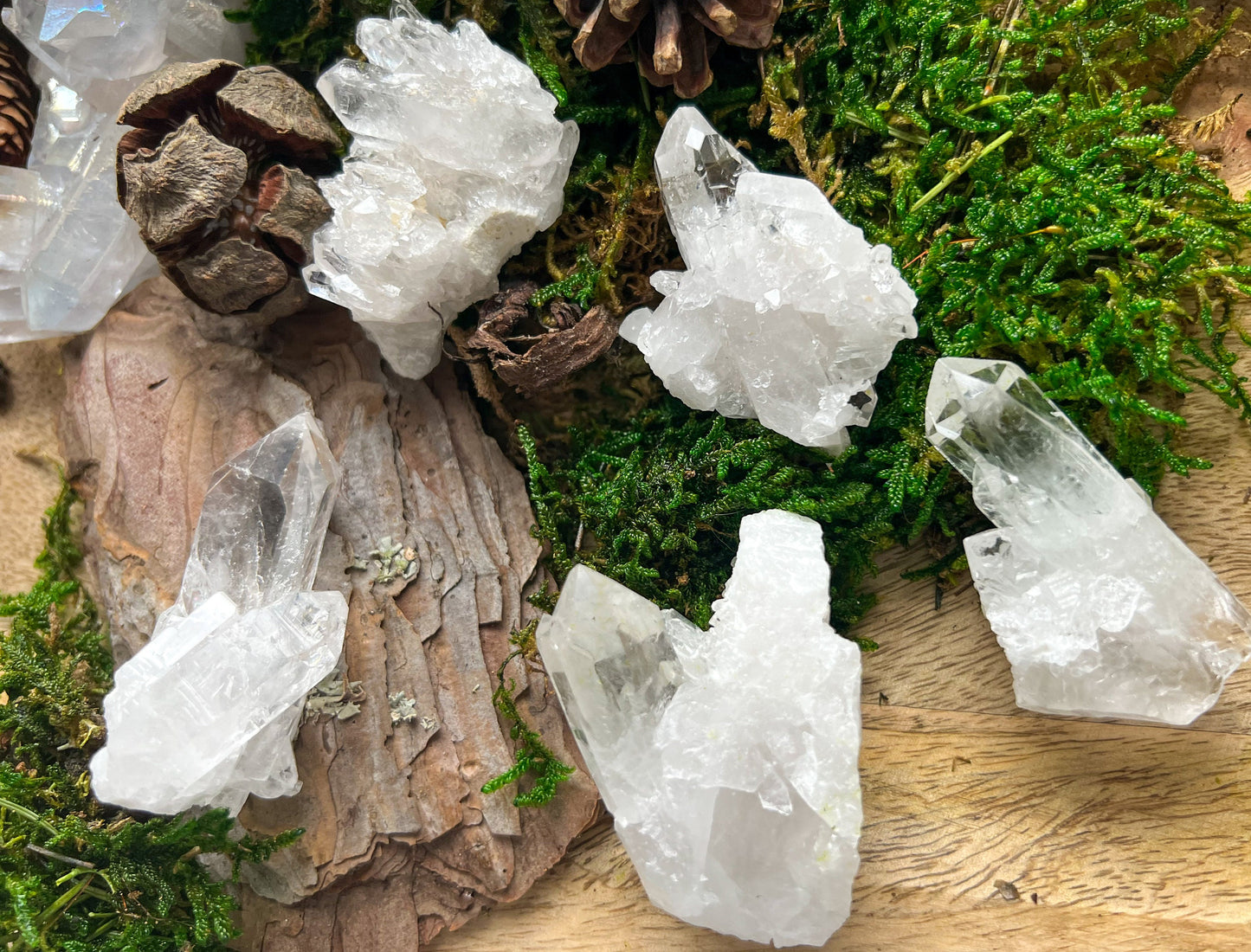 Bergkristall Stufen Mini Cluster | Kristallspitzen Kristallstufen | Heilstein, Kristall, edelstein, Mineral | Geschenk | Stirnchakra Chakra