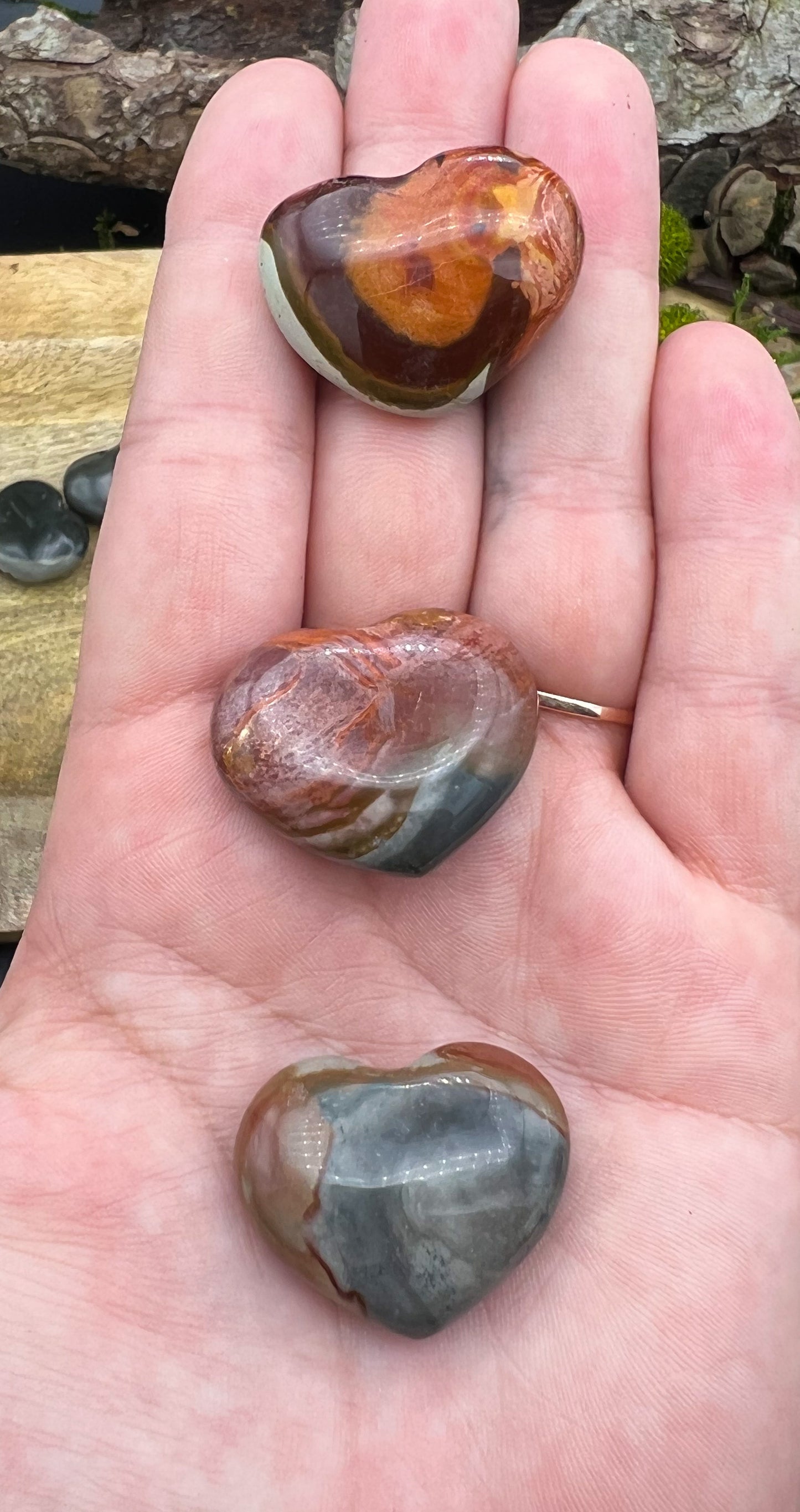 Polychrome Jaspis Herzchen handpoliert