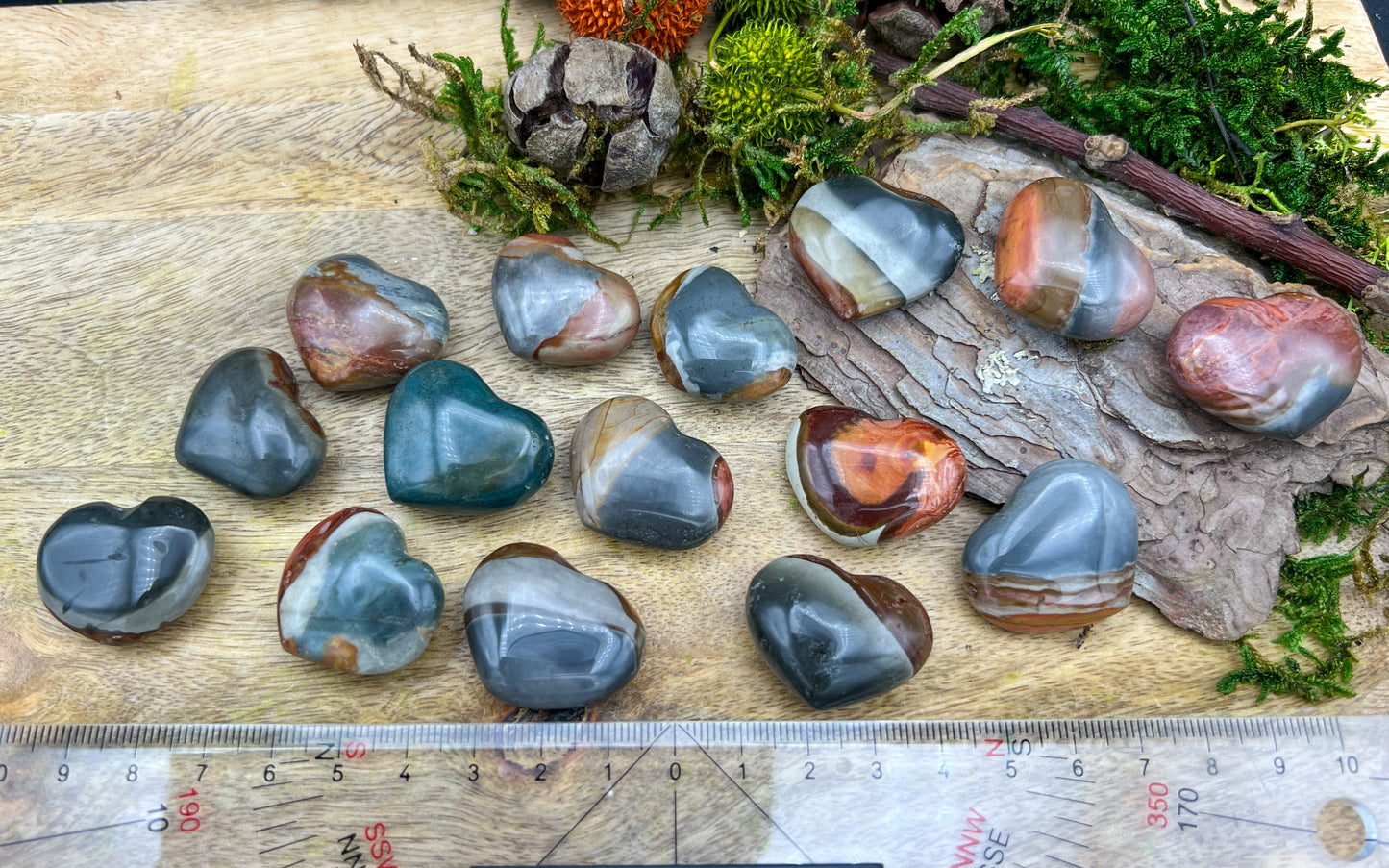 Polychrome Jaspis Herzchen handpoliert