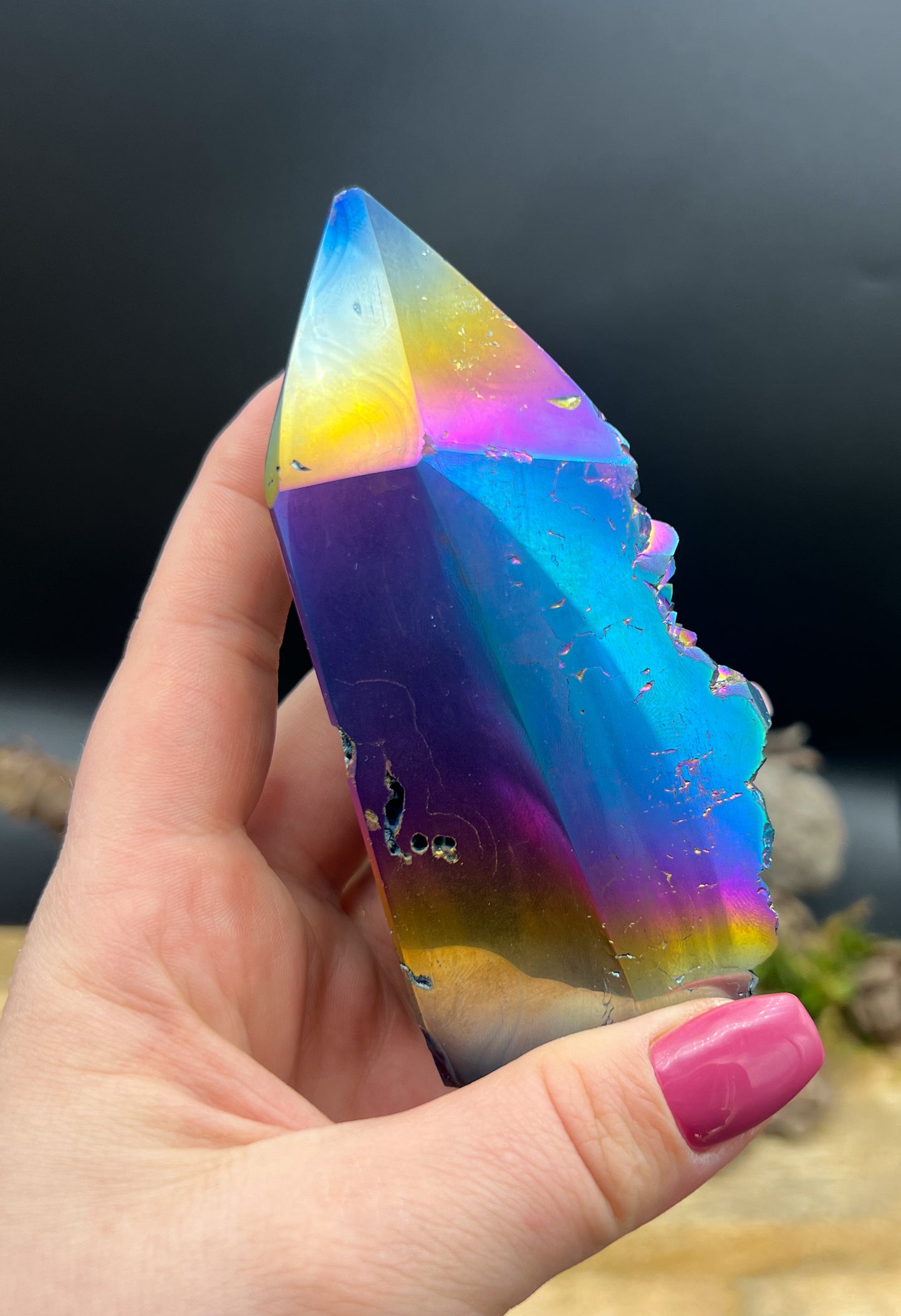 Amethyst Drusen Turm | Titanium Aura