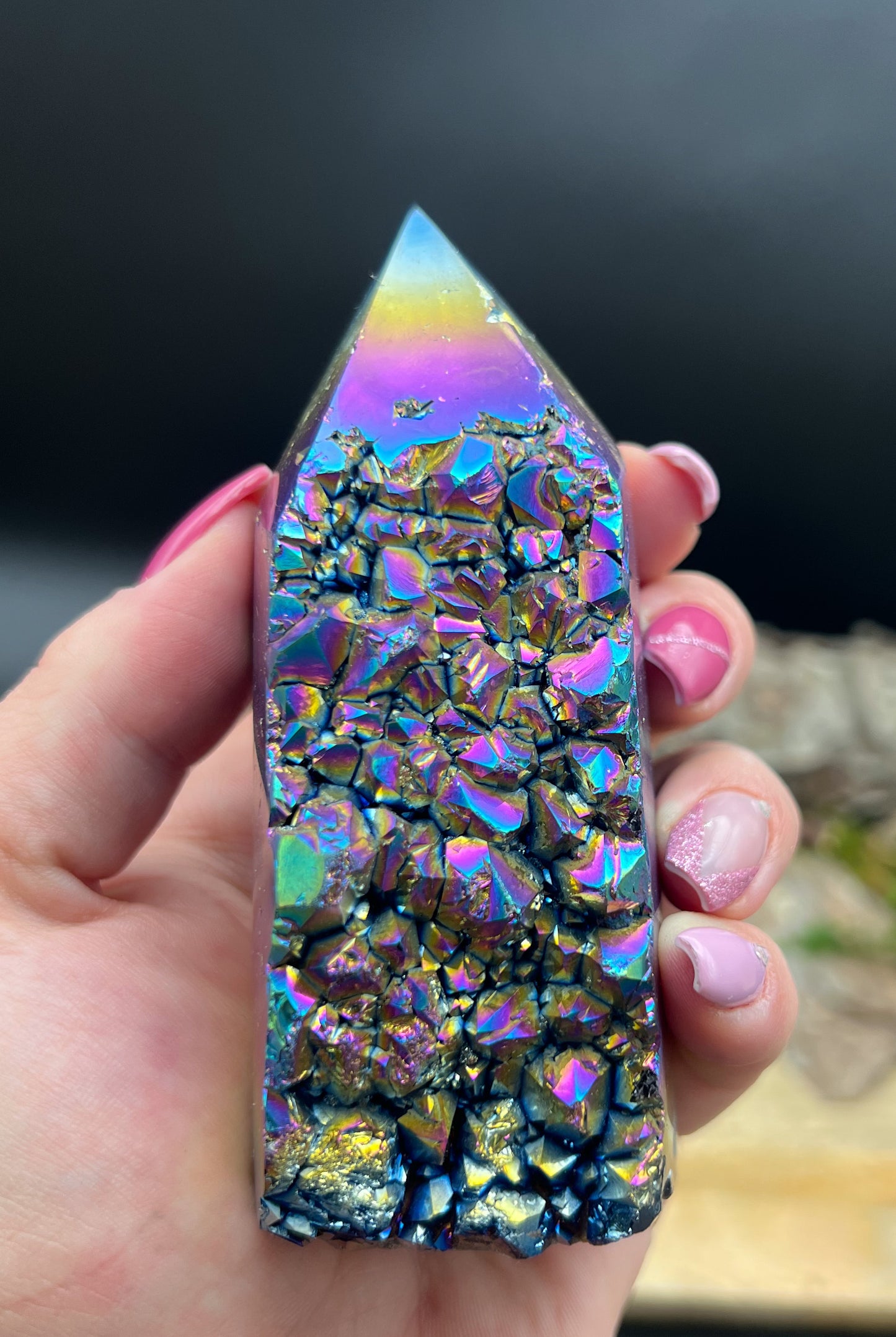 Amethyst Drusen Turm | Titanium Aura
