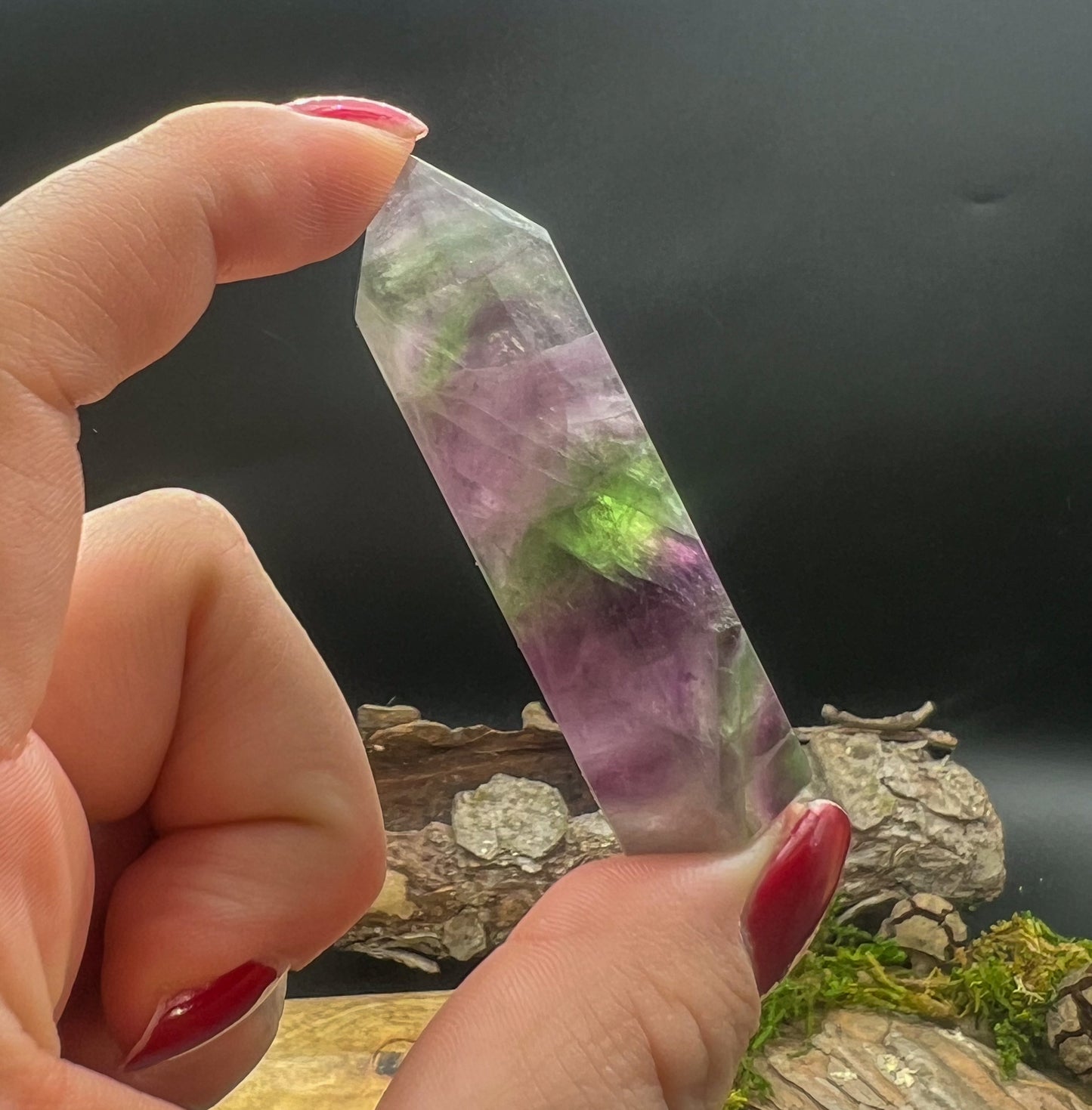 Regenbogen Fluorit Spitzen
