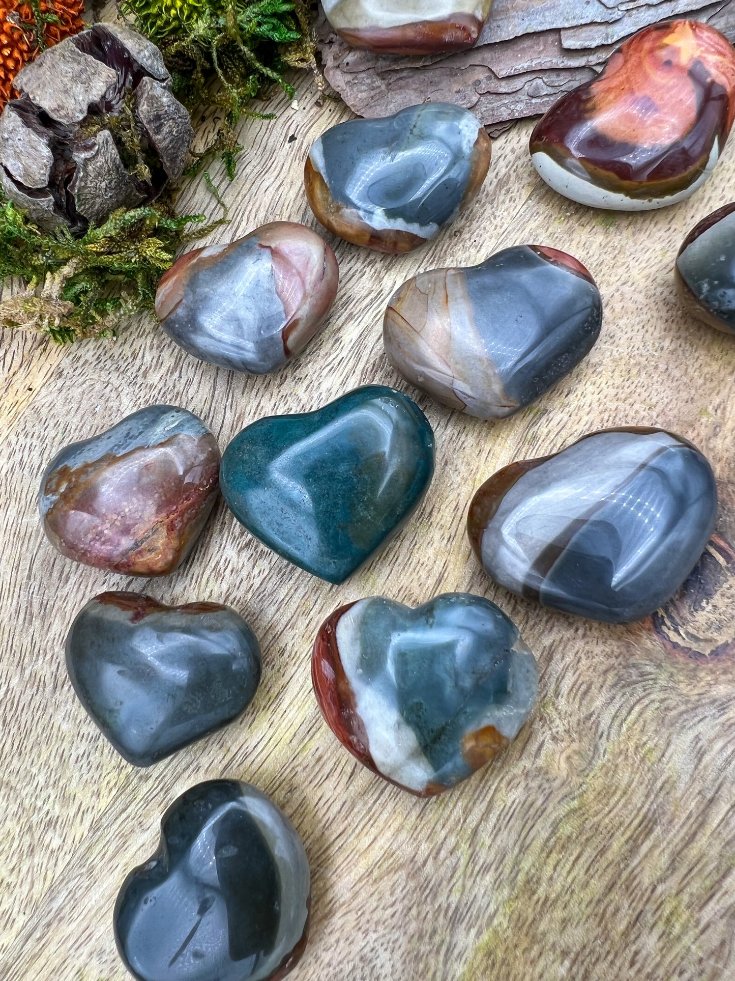 Polychrome Jaspis Herzchen handpoliert