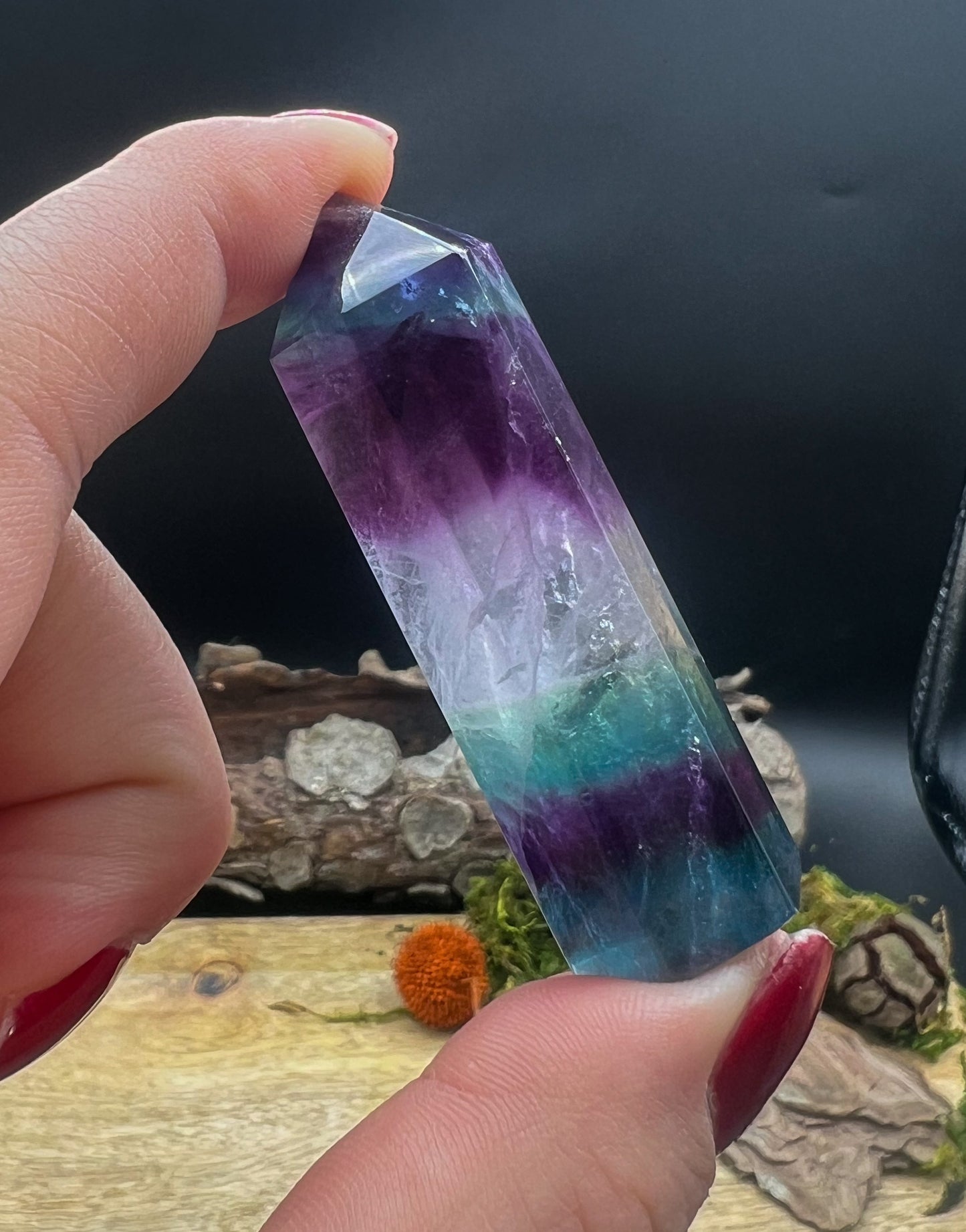 Regenbogen Fluorit Spitzen