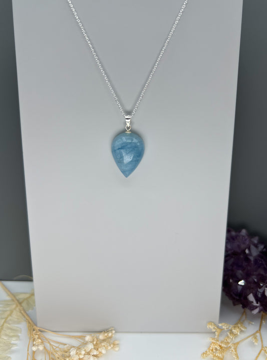 Aquamarin 925 Silber Kette, Anhänger