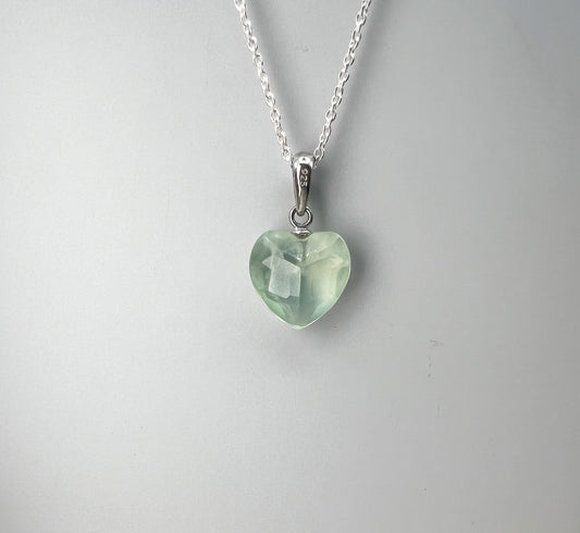 Prehnit 925 Silber Kette, Anhänger