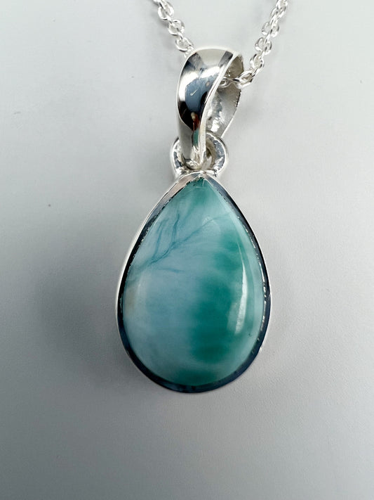 Larimar 925 Silber Kette, Anhänger