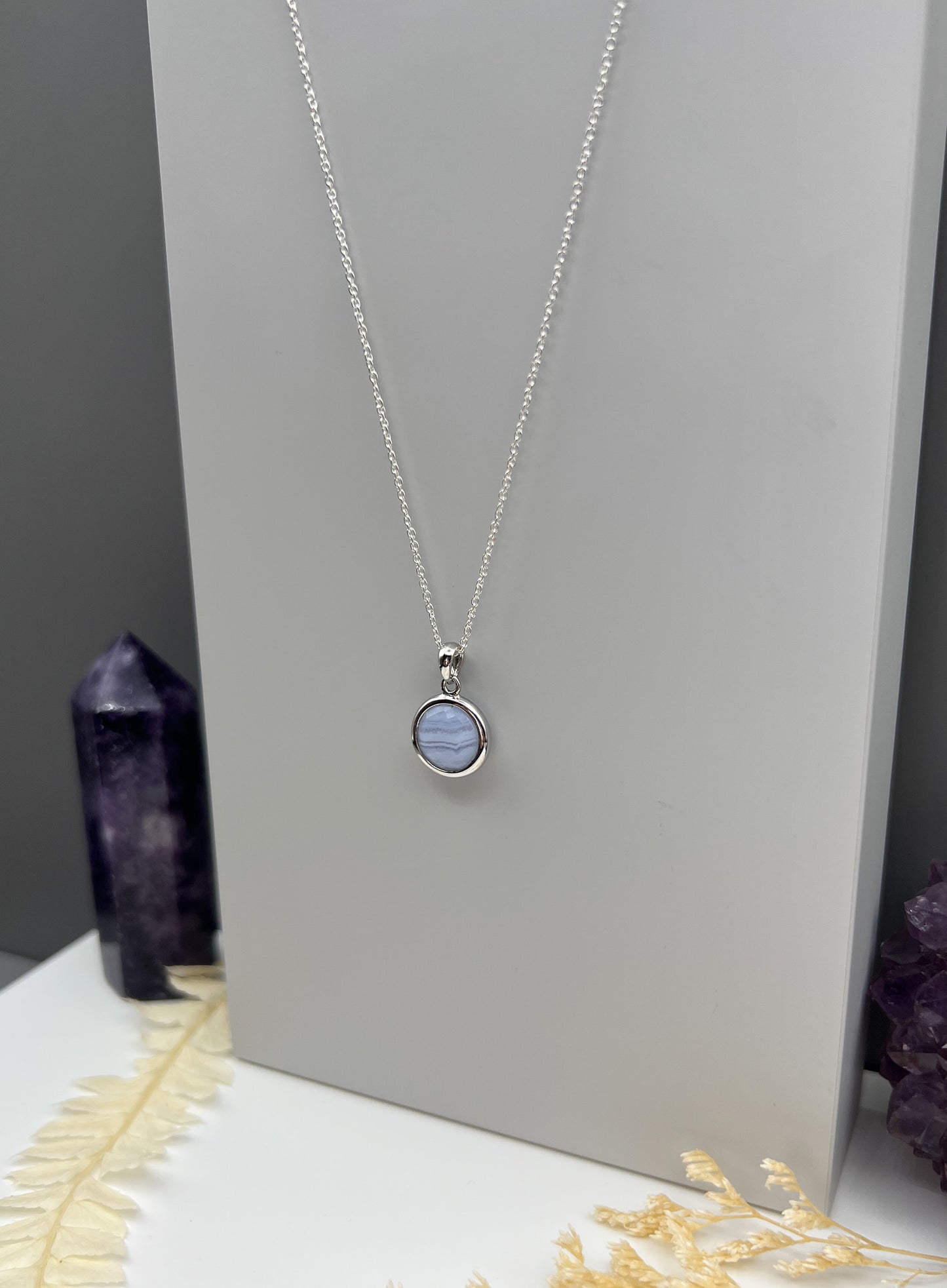 Chalcedon 925 Silber Kette, Anhänger
