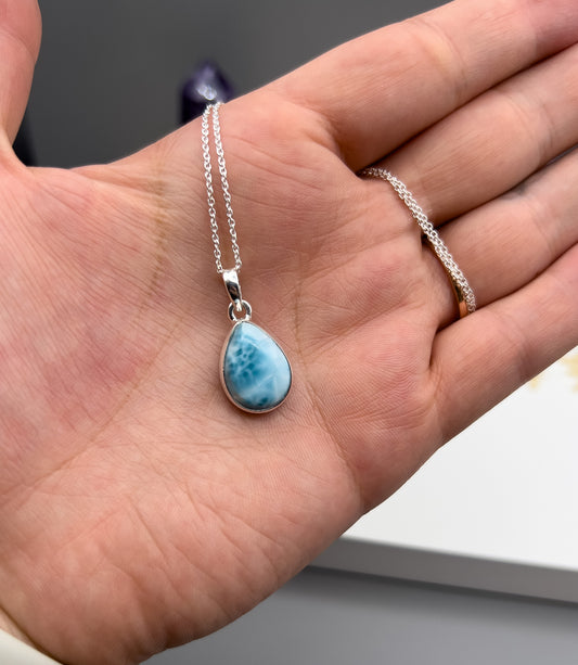 Larimar 925 Silber Kette, Anhänger