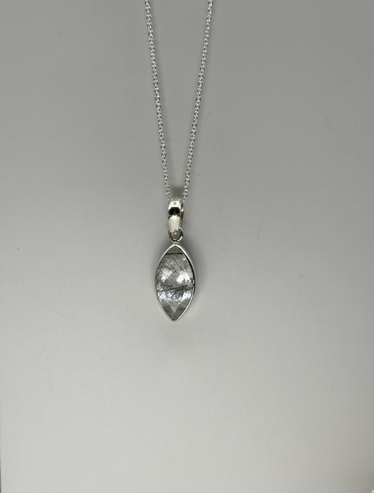 Turmalinquarz 925 Silber Kette