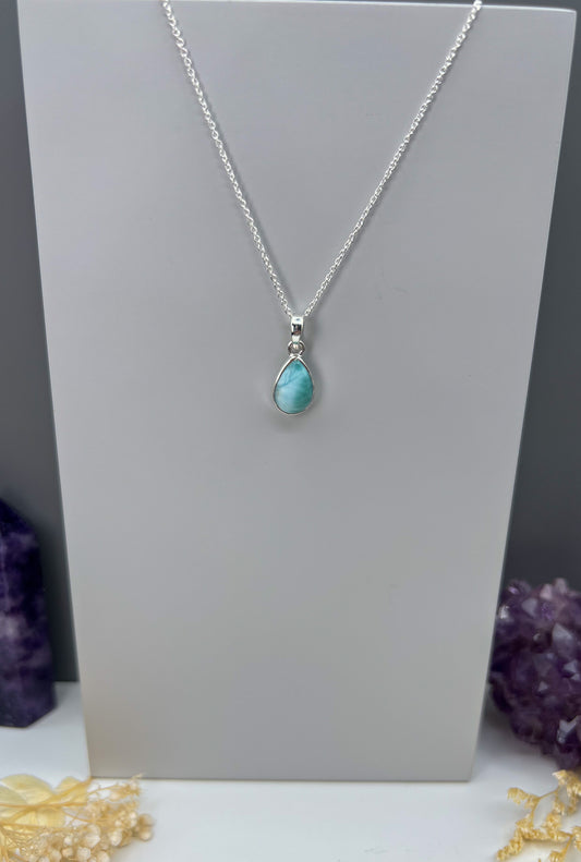 Larimar 925 Silber Kette, Anhänger