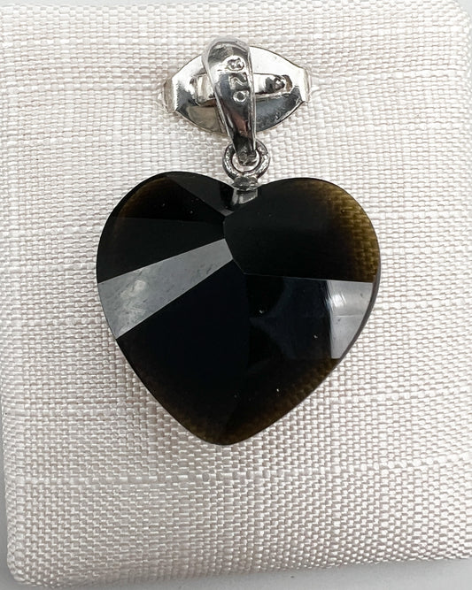 Moldavit-Tektit 925 Silber Kette