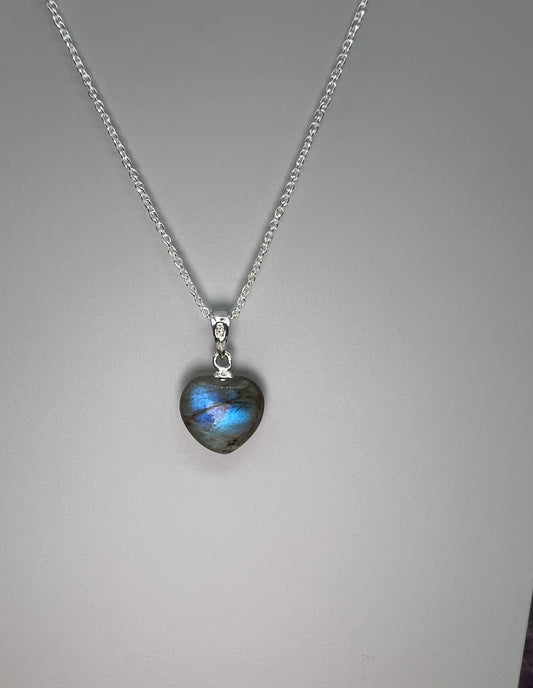 Labradorit Kette 925 Silber Anhänger