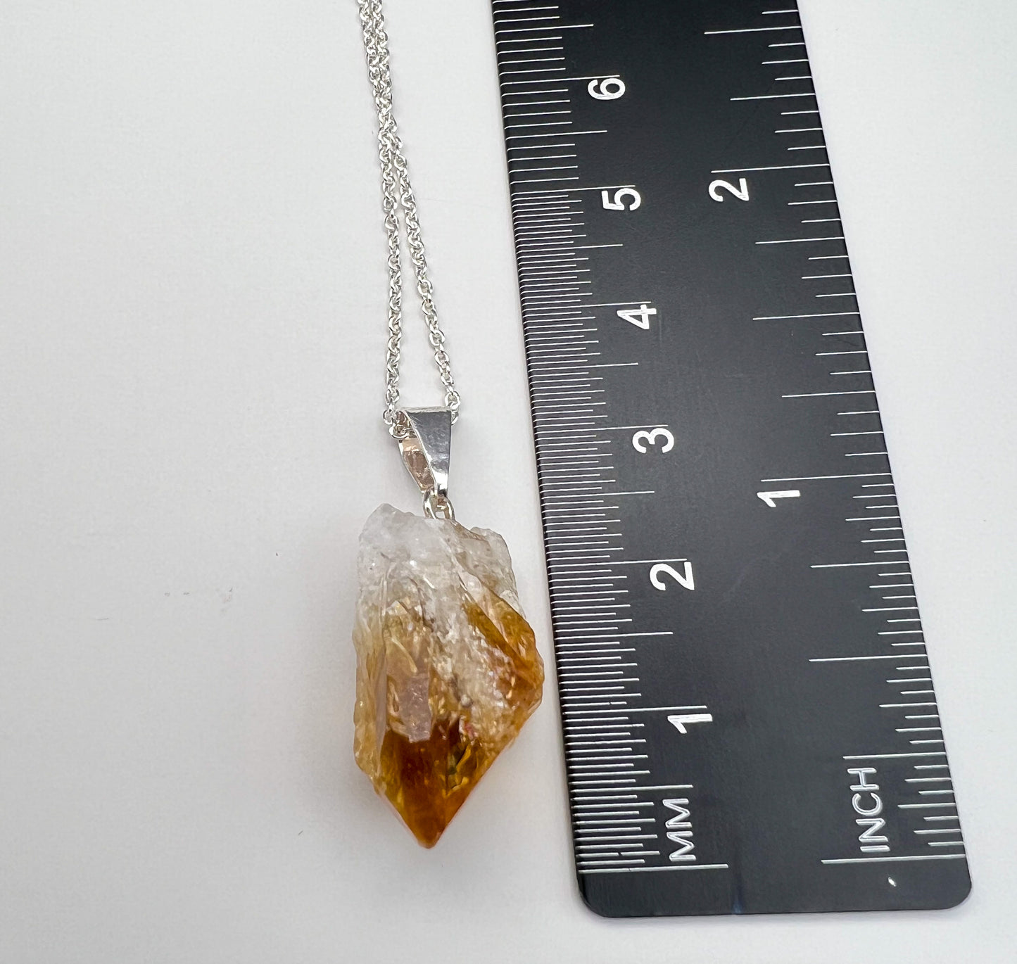 Citrin Spitze Anhänger, Kette