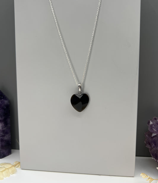 Moldavit-Tektit 925 Silber Kette