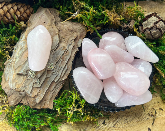 Rosenquarz | XS - XL | Trommelstein, poliert | Kristall, Heilstein, Edelstein | Herz Chakra | Geschenk | Stein der Liebe