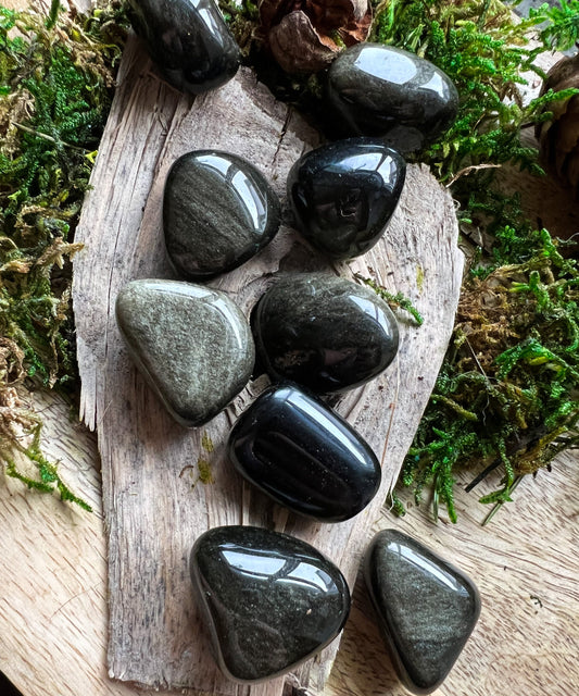 Gold Obsidian | Schimmer, Glitzer | Trommelstein | Naturbelassen Heilstein, Edelstein, Kristall | Geschenk | Chakra