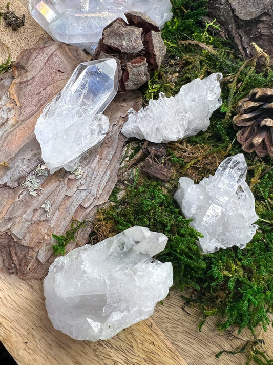Bergkristall Stufen Mini Cluster | Kristallspitzen Kristallstufen | Heilstein, Kristall, edelstein, Mineral | Geschenk | Stirnchakra Chakra