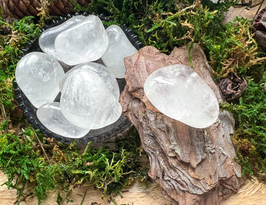 Bergkristall | XL Trommelstein, Heilstein, Edelstein | Naturstein, Mineralien | Spirituelles Geschenk | Chakra | Clear Quartz