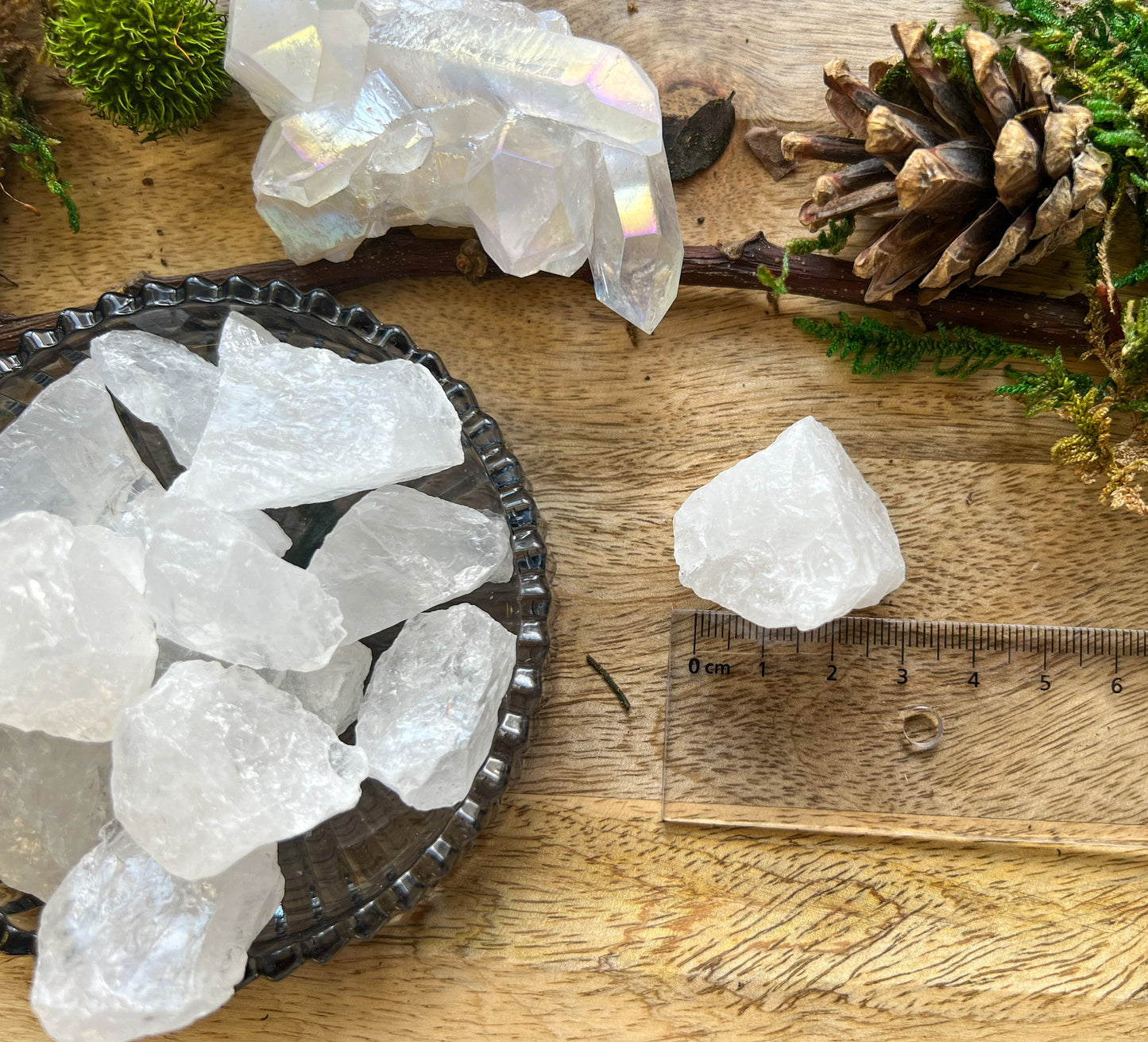 Bergkristall Roh | Raw Clear Quartz | M - XXL | Heilstein, Edelstein | Trommelstein Rohstein | Geschenk |Chakra, Stirnchakra