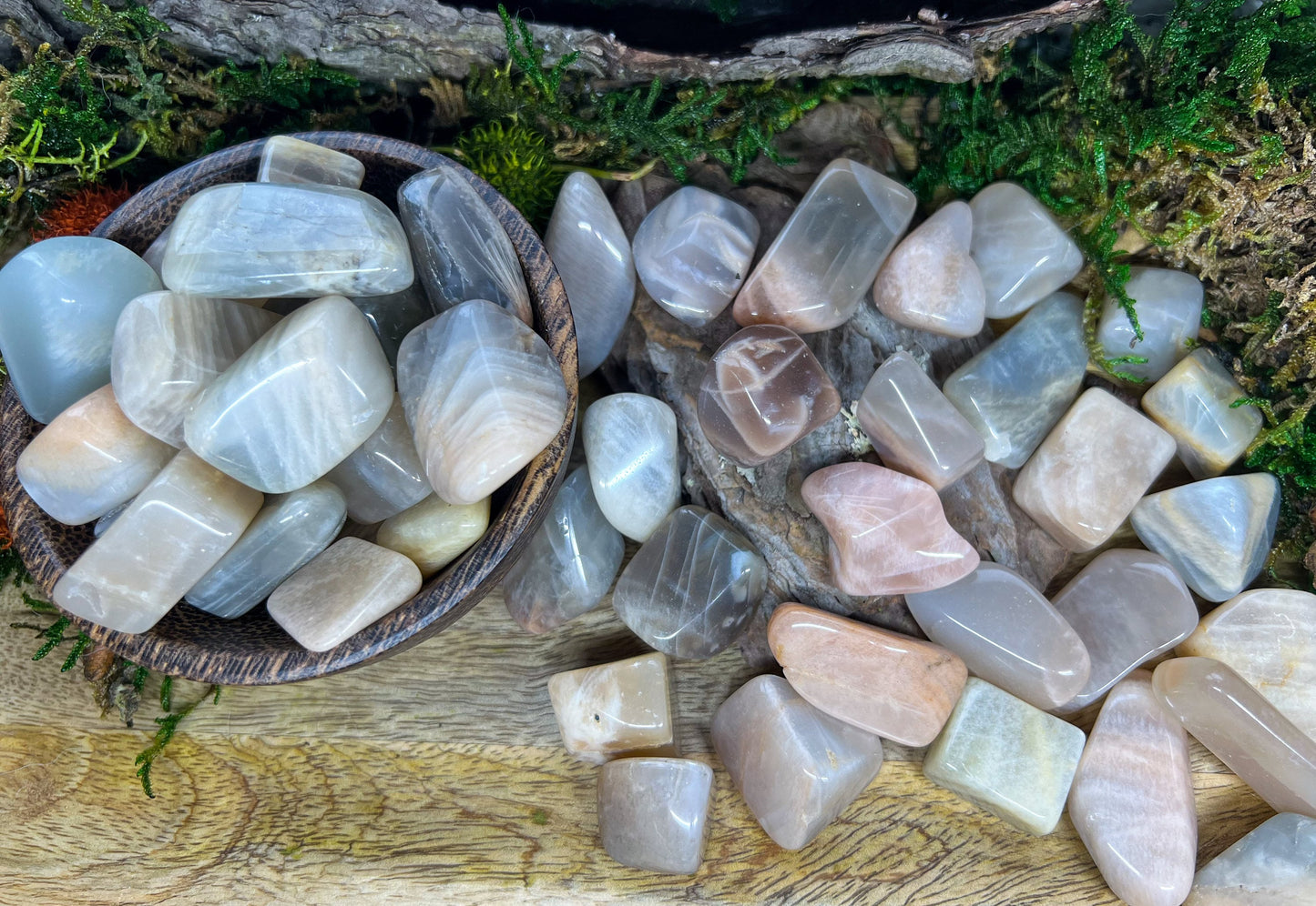 Mondstein Trommelsteine | Kristalle, Heilsteine, Edelsteine | spirituelles Geschenk | Mineralien Chakra