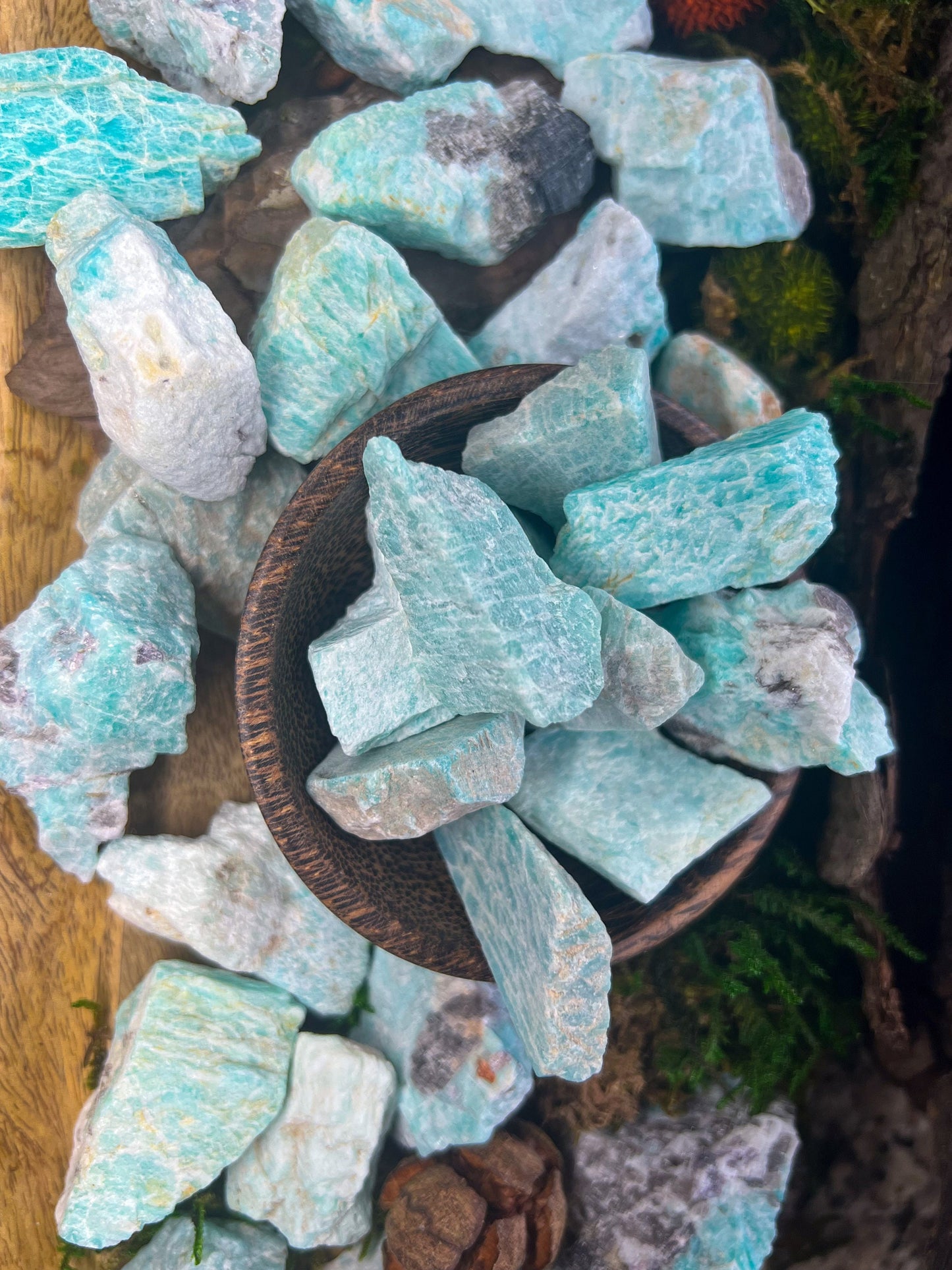 Amazonit Rohsteine | Wasserstein, Mineralien, Heilsteine, Edelsteine, Kristalle, Kristall | Naturstein, Gestein | Chakra, Türkis, Blau, grün
