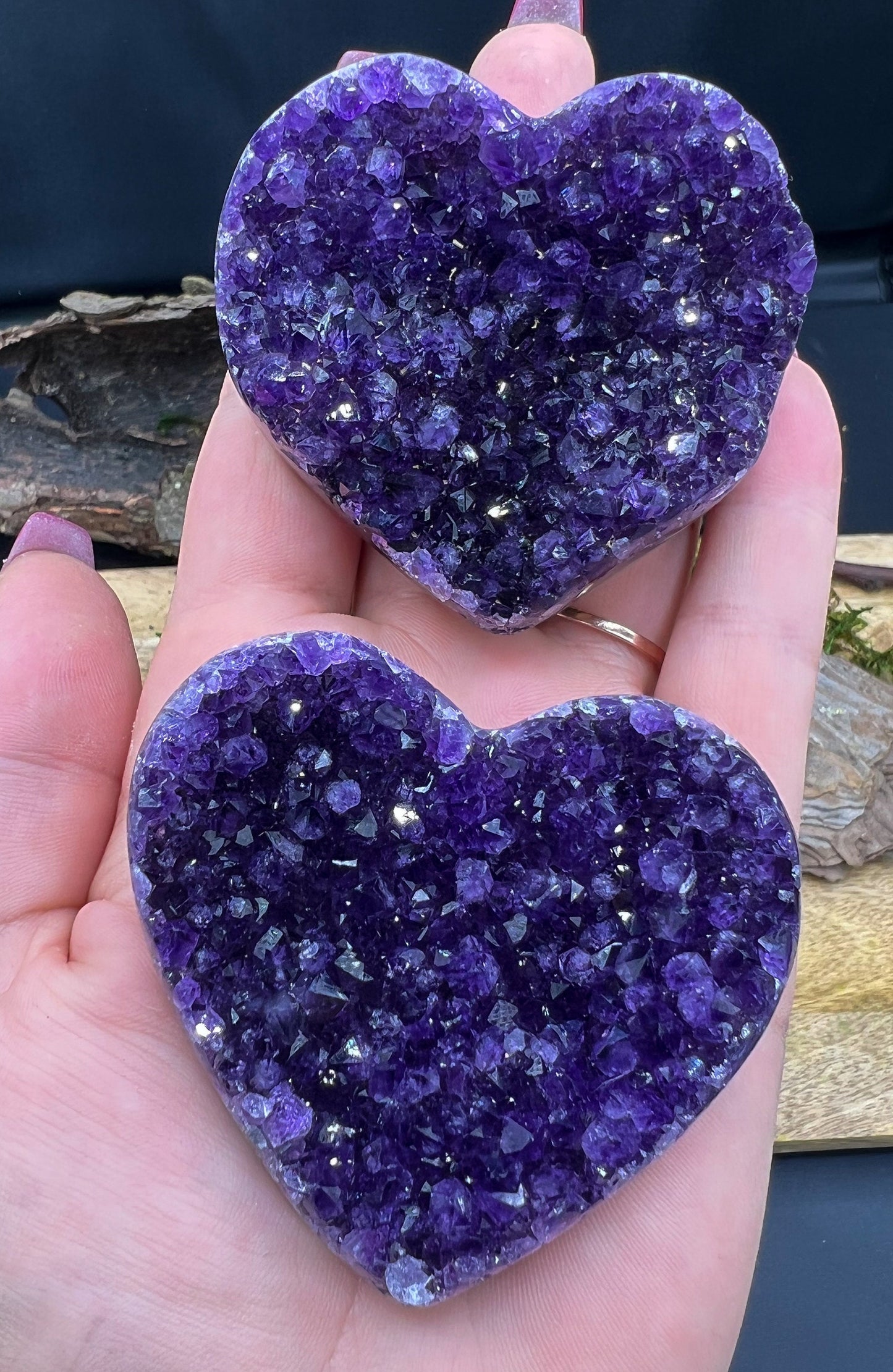 Amethyst Drusen Herz handpoliert | Extra AA Qualität | Edelsteine, Heilsteine, Kristalle, Kristall, Natur | spirituell geschenk | druzzy