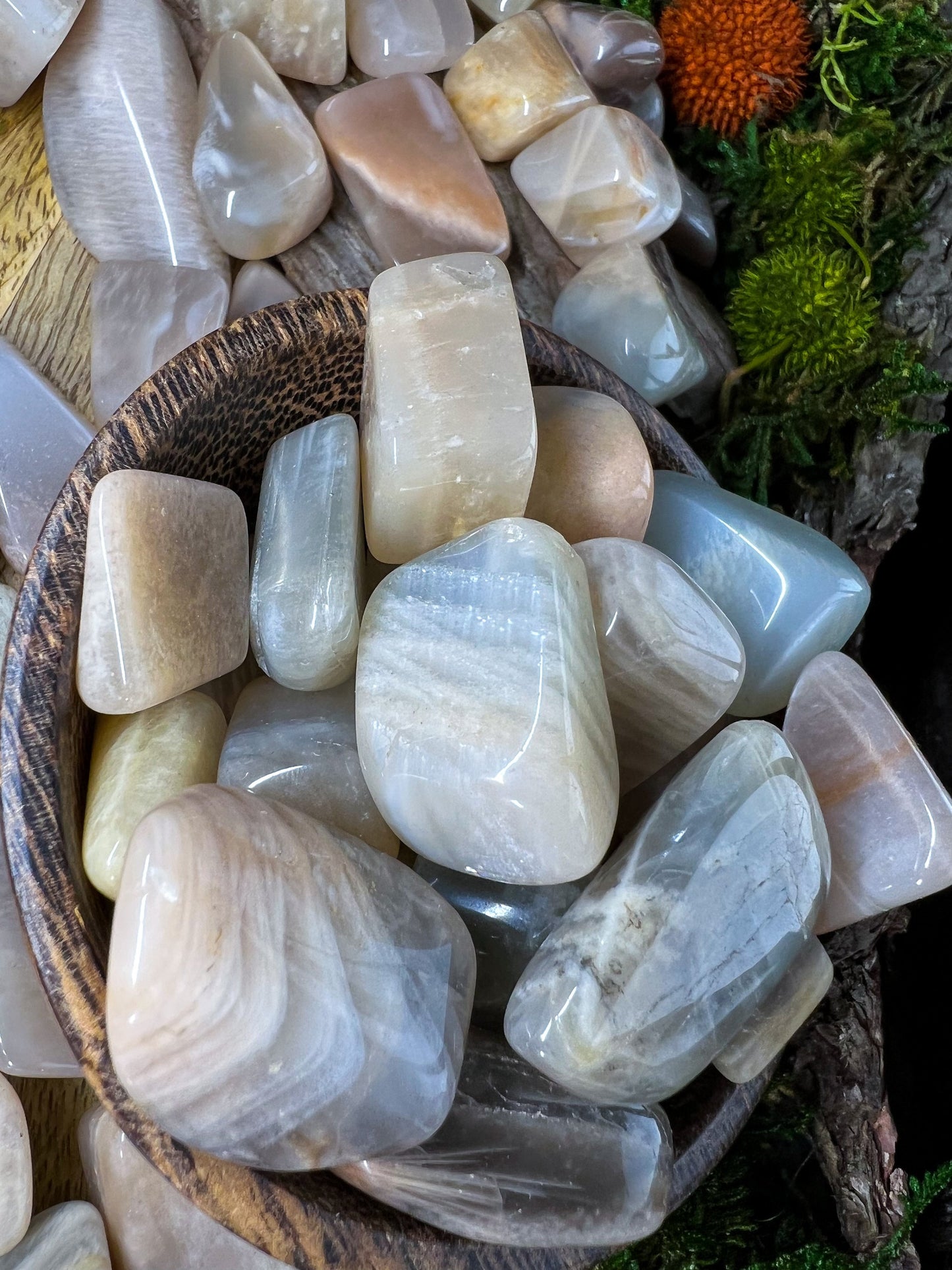Mondstein Trommelsteine | Kristalle, Heilsteine, Edelsteine | spirituelles Geschenk | Mineralien Chakra