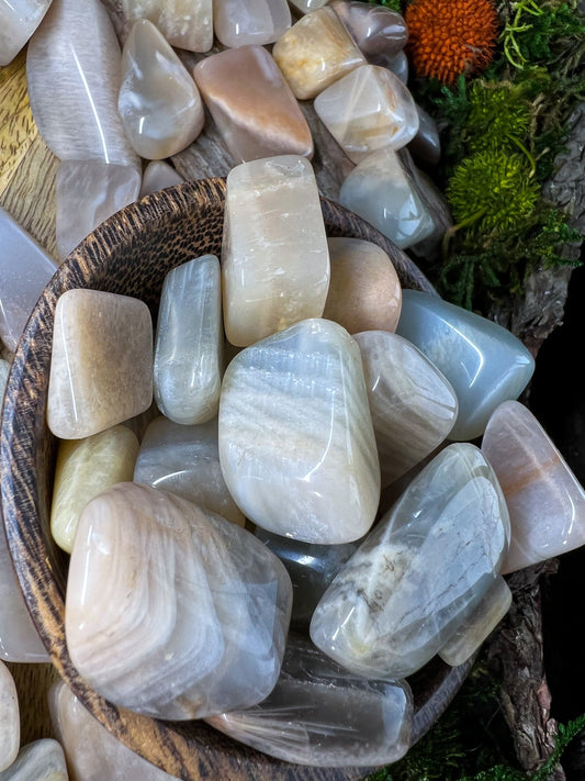 Mondstein Trommelsteine | Kristalle, Heilsteine, Edelsteine | spirituelles Geschenk | Mineralien Chakra