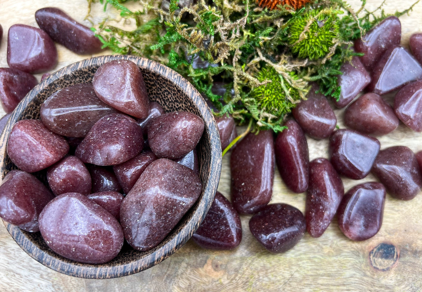 Roter Aventurin / Erdbeerquarz | Glitzer Trommelsteine, Kristall, Heilstein, Edelstein, Mineralien, Handschmeichler | Spiritualität, Reiki